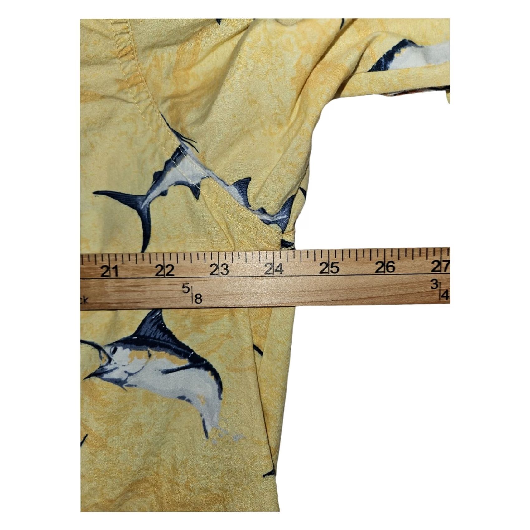 Vintage Columbia Yellow Marlins Fishing Vacation Button Down Short Sleeve Men's XL Size US 36 / EU 52 - 3 Thumbnail