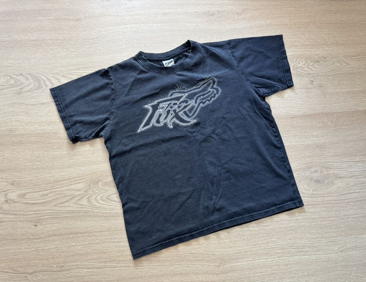 Vintage Vintage Women’s 00’s FOX y2k Faded Moto Racing T-Shirt Size L / US 10 / IT 46 - 1 Thumbnail