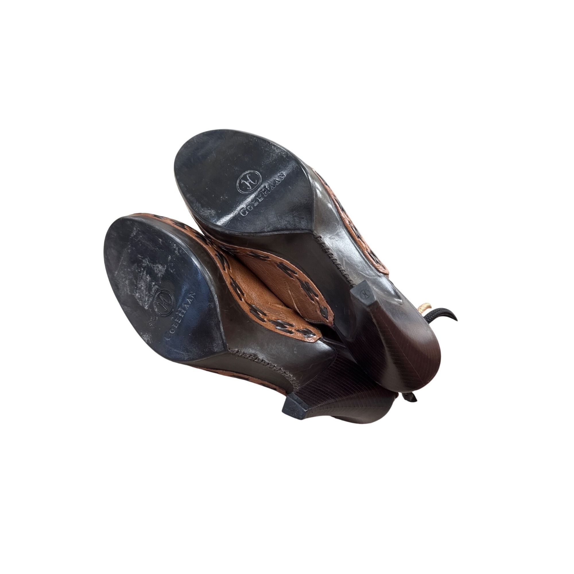 Cole Haan Cole Haan Womens Brown Leather Heel Clogs Size 10B SKU 7179 Size US 10 / IT 40 - 7 Thumbnail
