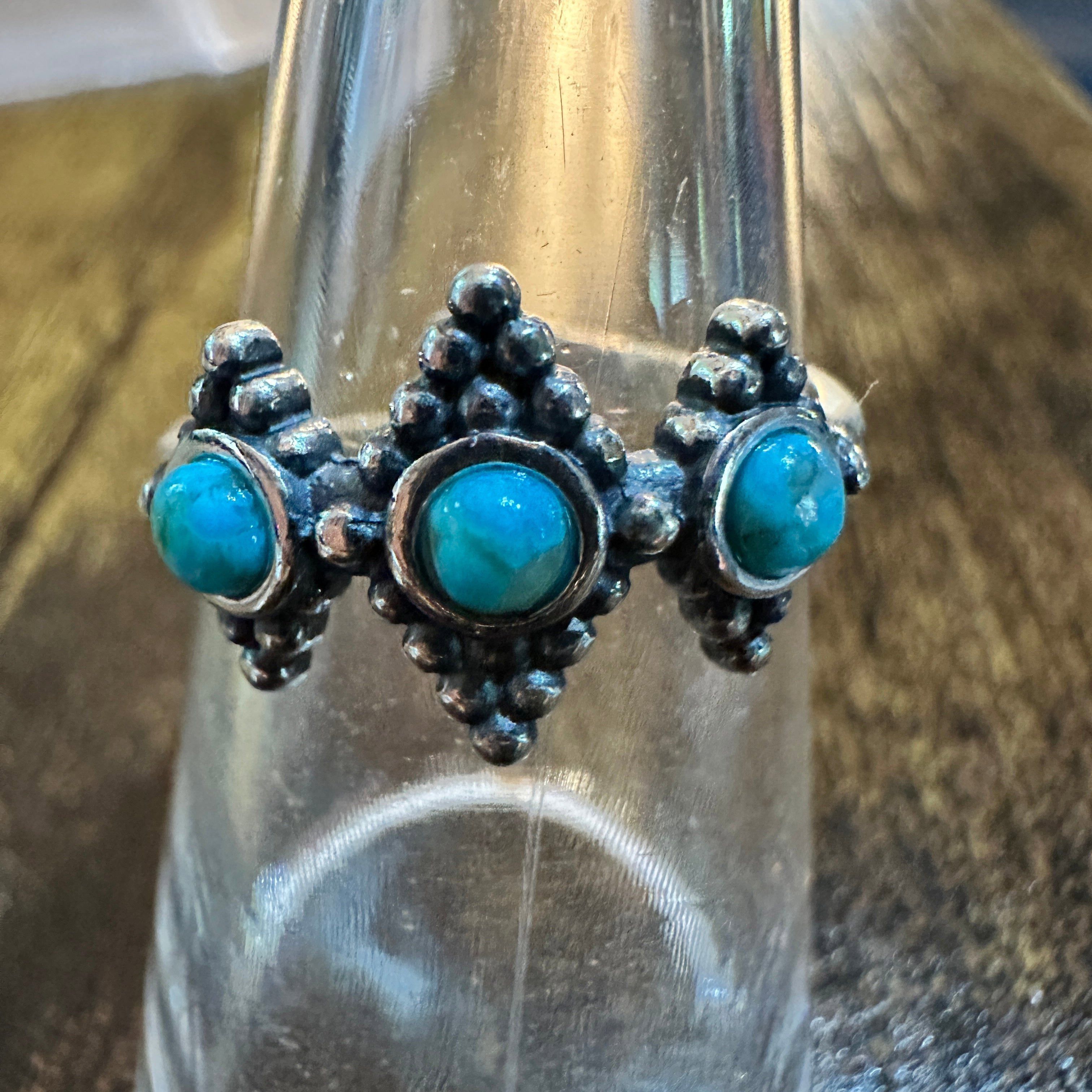 Other Boho Native American Turquoise Treasures: Adjustable Sterlin Size ONE SIZE - 4 Thumbnail