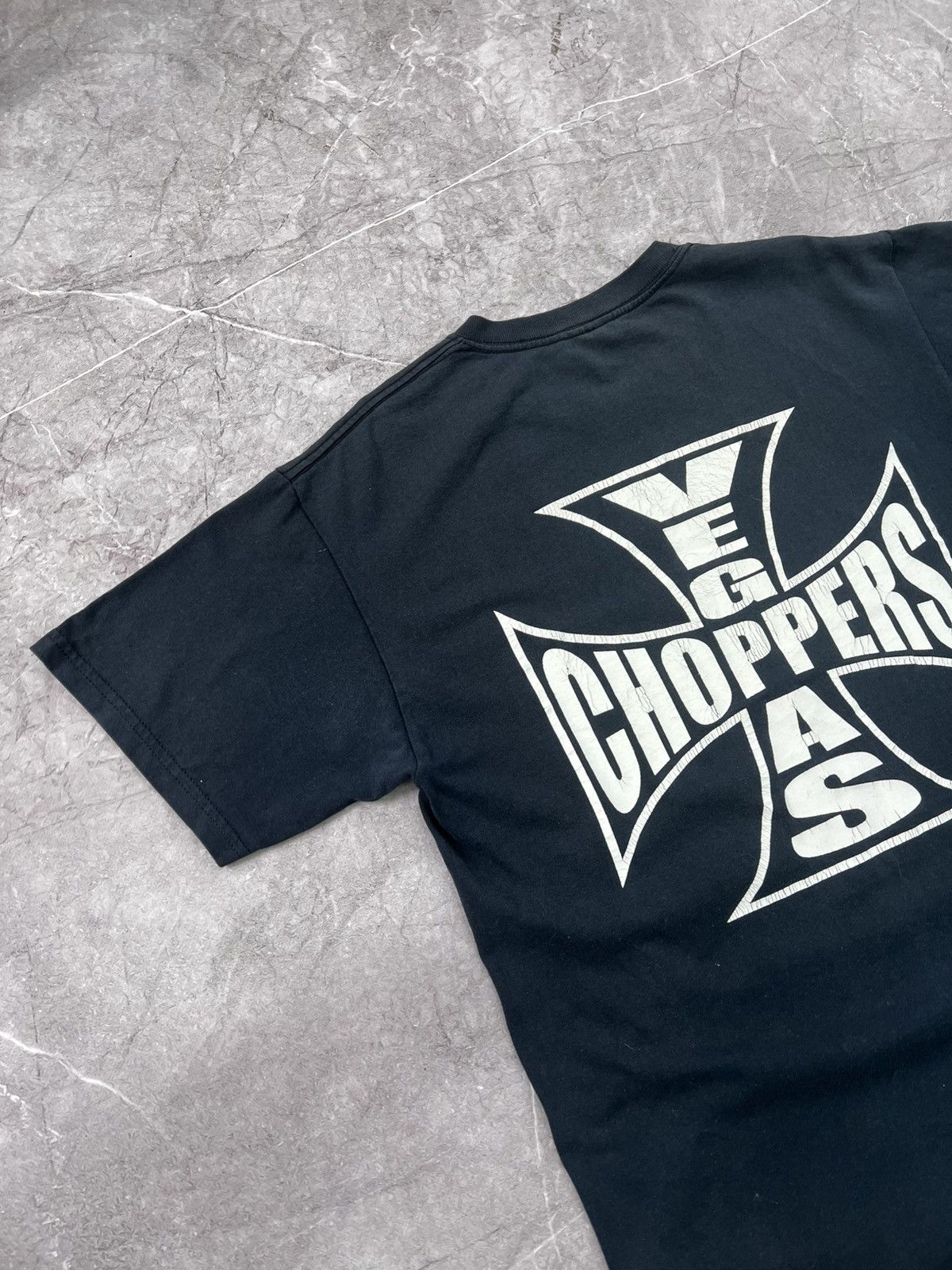 Harley Davidson × Vintage × West Coast Choppers 0Os Y2K West Coast Choppers Tee iron Cross Size US L / EU 52-54 / 3 - 2 Thumbnail