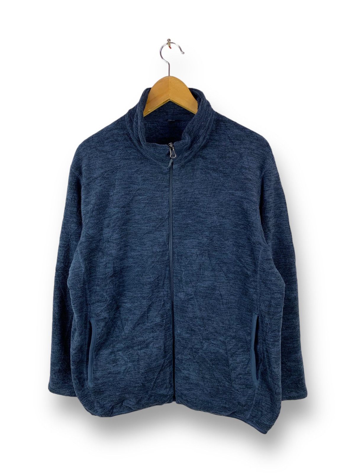Japanese Brand Steals! Uniqlo Navy Zipper Sweater Fleece Jacket Size US L / EU 52-54 / 3 - 1 Thumbnail