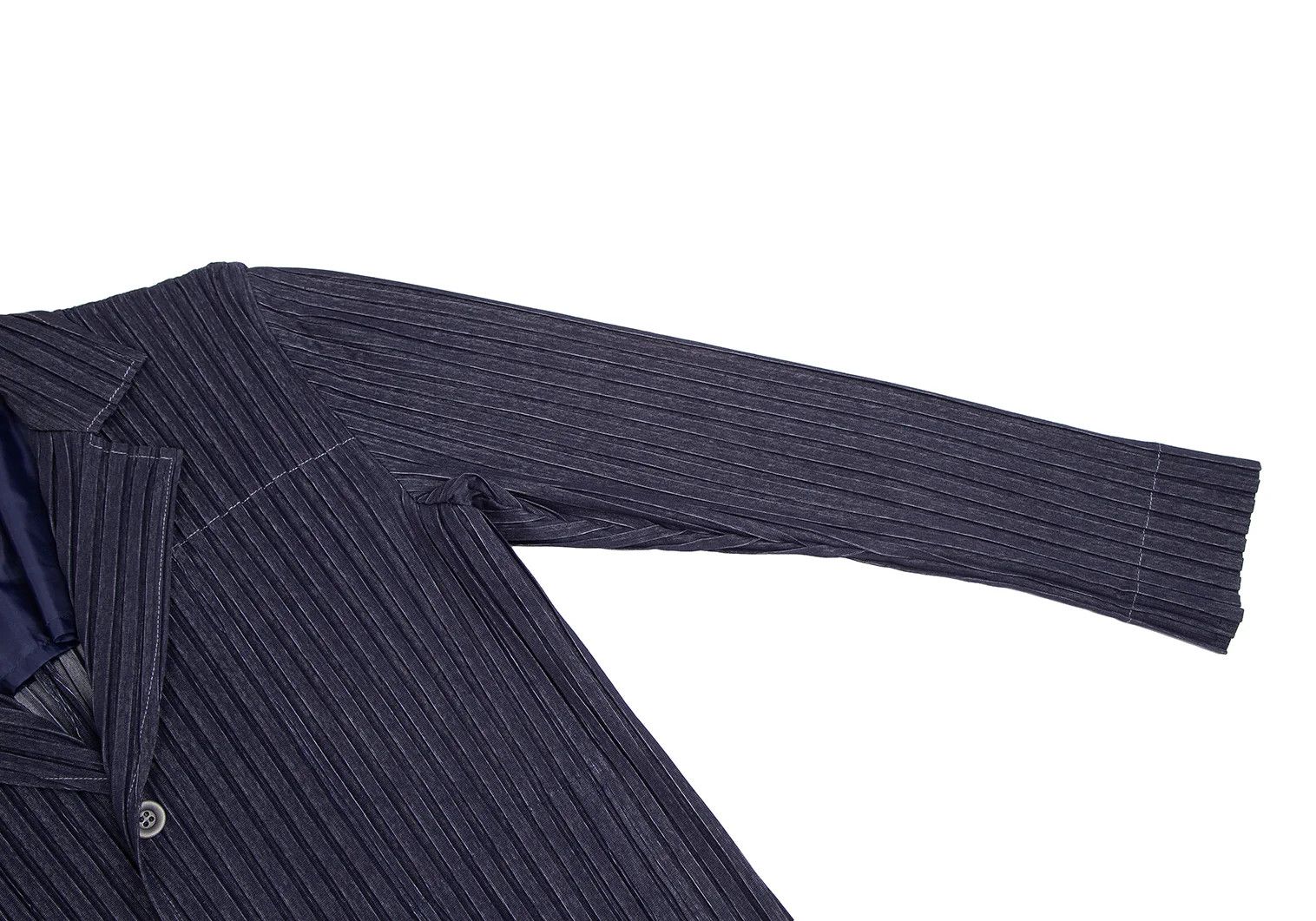 Issey Miyake Indigo Denim Print Pleats Jacket Size US XL / EU 56 / 4 - 6 Thumbnail
