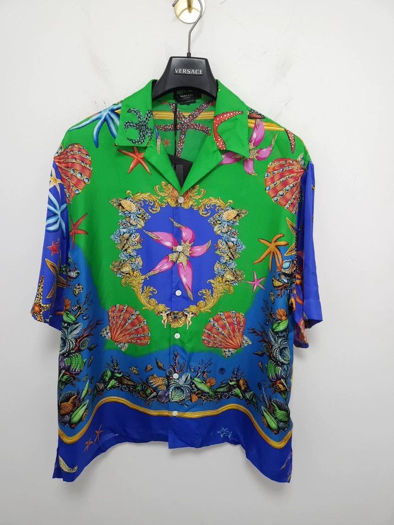 Versace Versace Silk Ocean Print Shirt - dmc Size US L / EU 52-54 / 3 - 1 Thumbnail