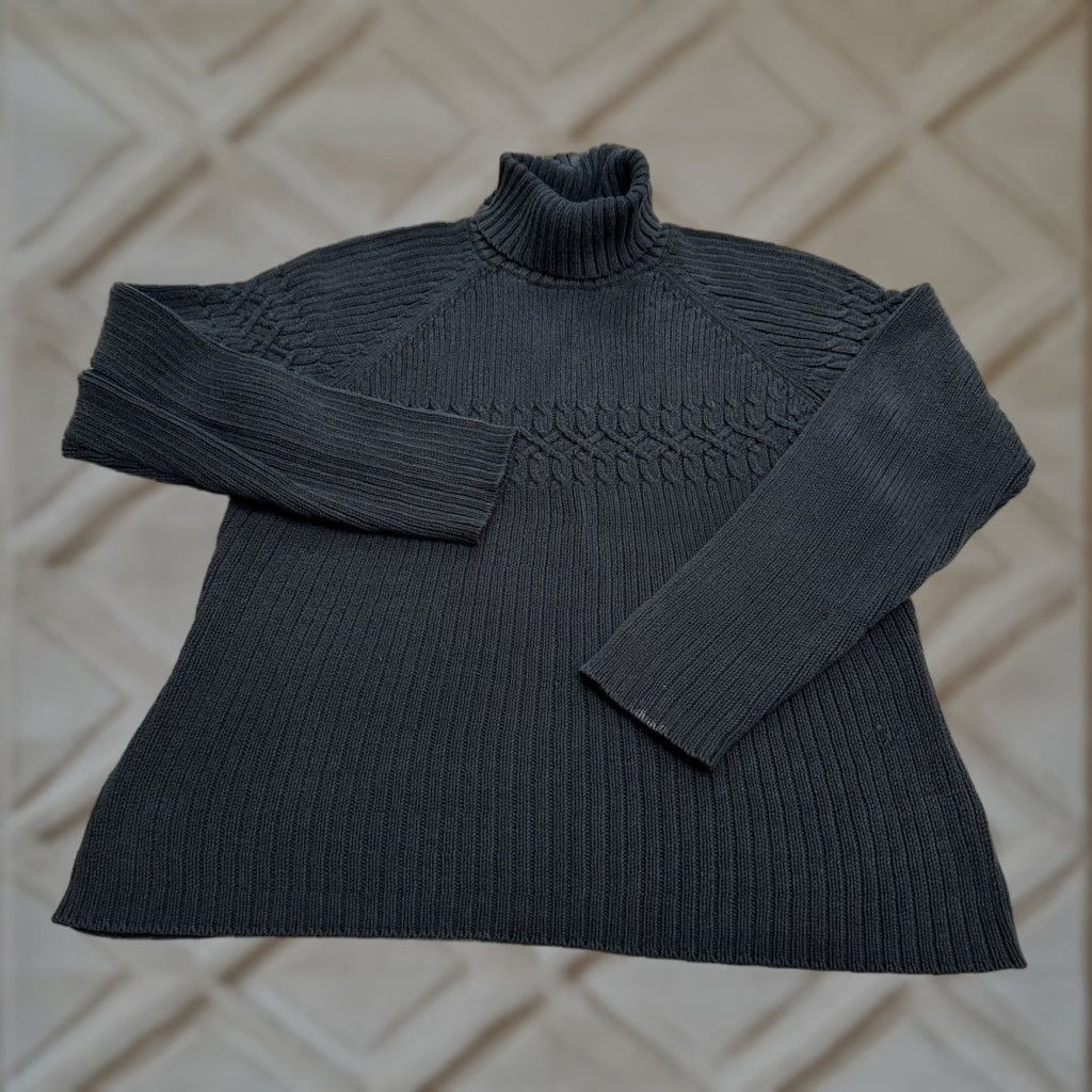 Vintage Sonoma Womens Sweater Large Black Knit Turtleneck Pullover Acrylic Cotton Classic Designer Size L / US 10 / IT 46 - 1 Thumbnail