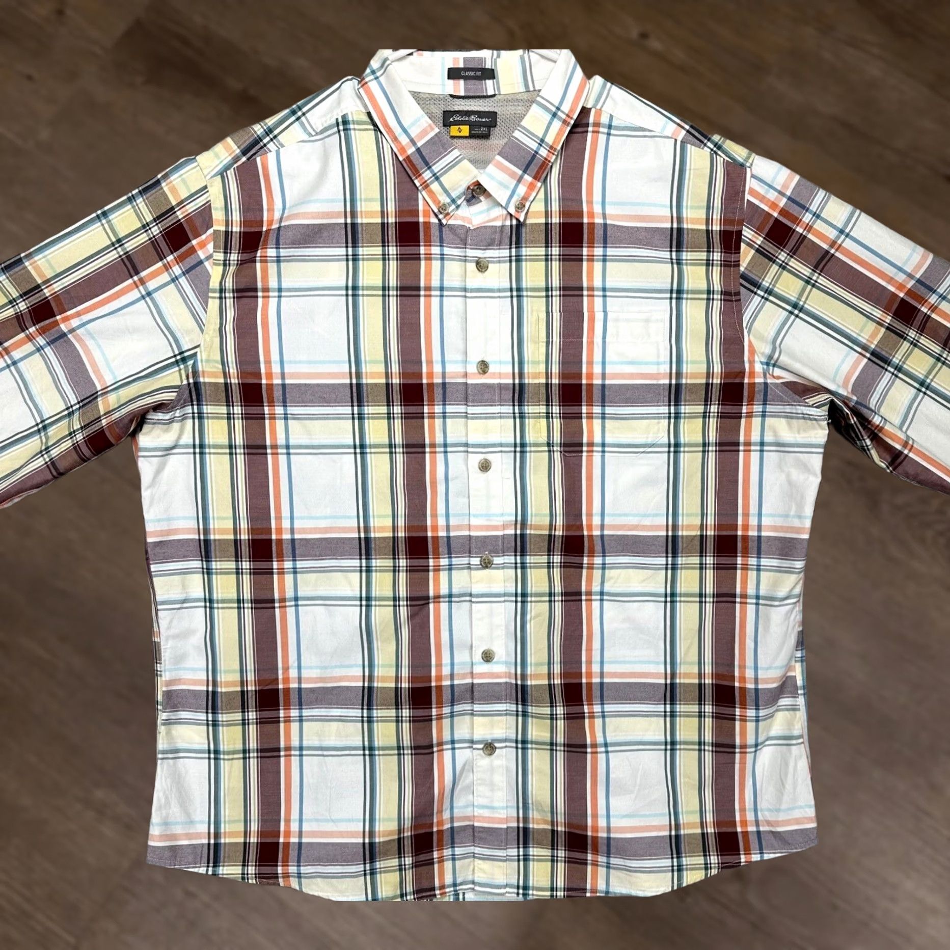 Eddie Bauer Eddie Bauer Shirt Adult 2XL Travex White Multi Plaid Classic Fit Button Down Men Size US XXL / EU 58 / 5 - 1 Thumbnail
