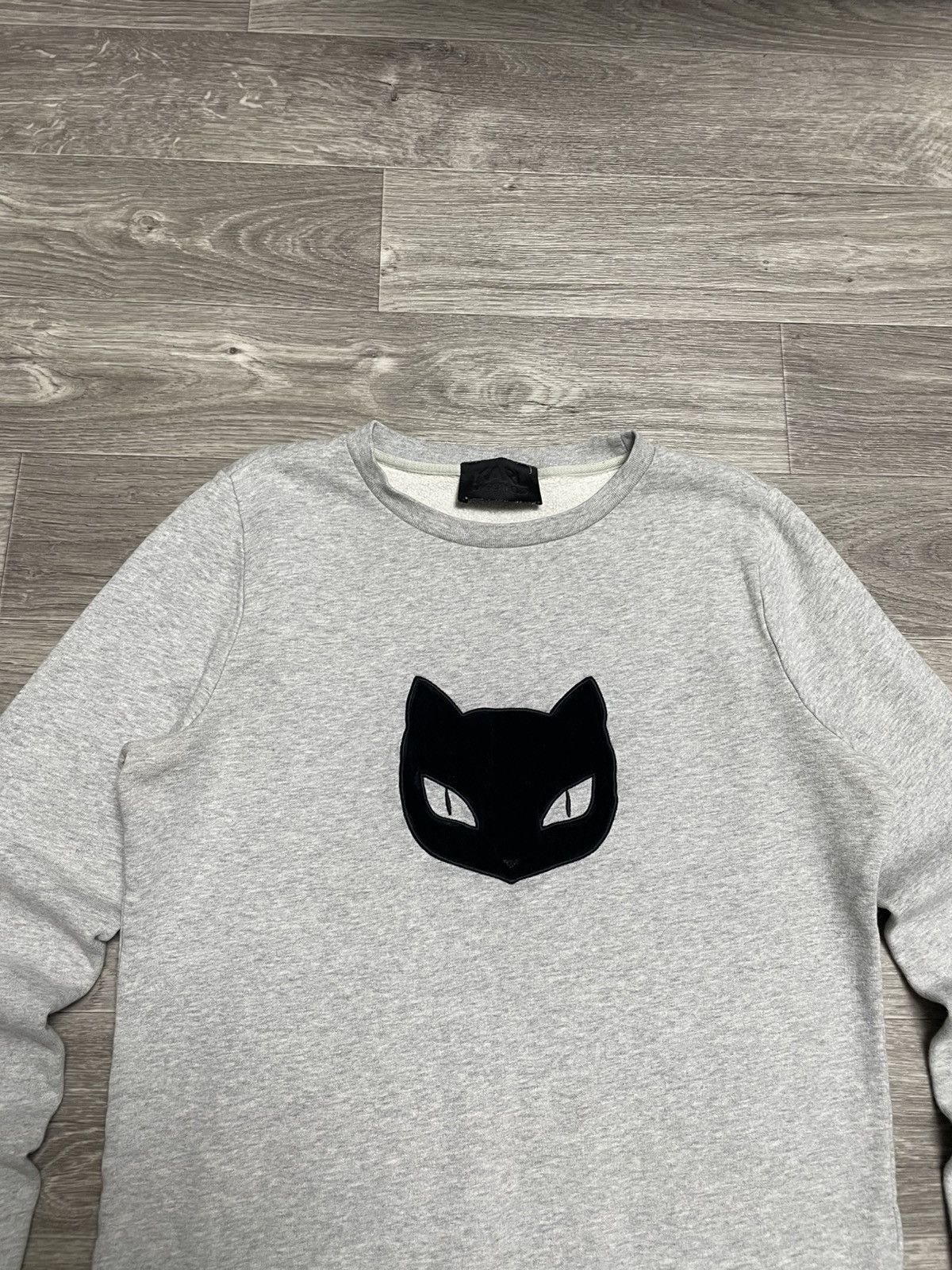 Karl Lagerfeld Karl Lagerfeld Velour Cat Logo Gray Sweatshirt Size L / US 10 / IT 46 - 2 Thumbnail