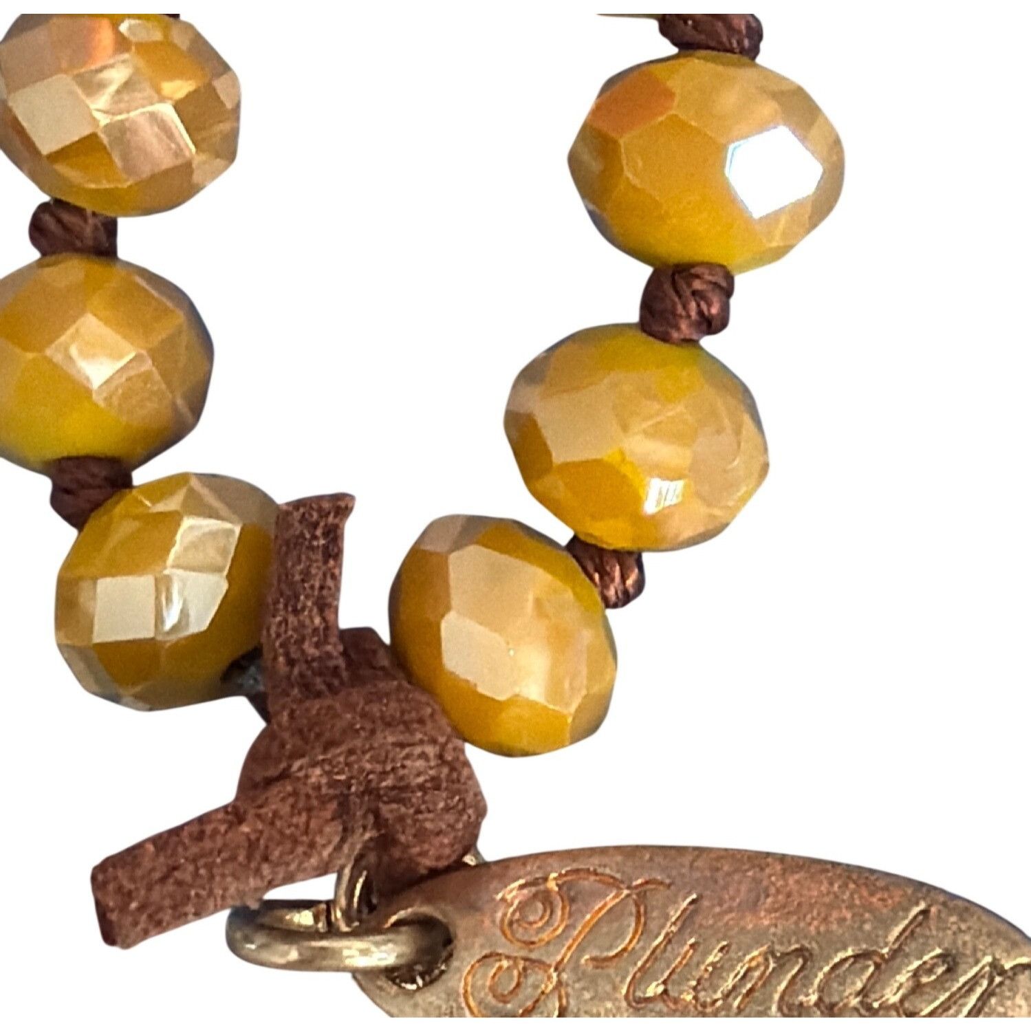 Other Plunder Annalyse Necklace Marble Pendant Gold Tone Mustard Y Size ONE SIZE - 3 Thumbnail