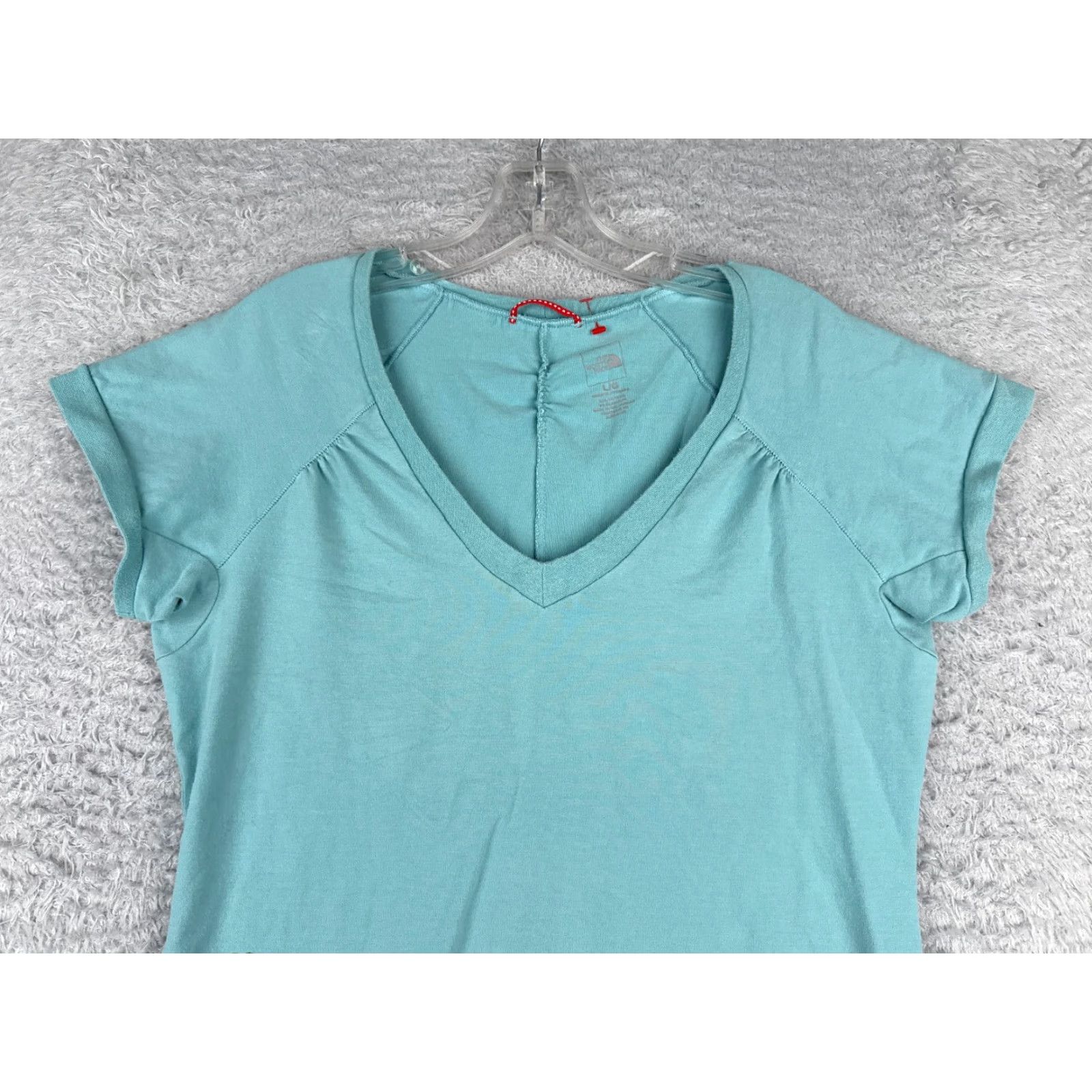 The North Face The North Face Shirt Women L Blue Floral Short Sleeve V-Neck Cotton Blend Size L / US 10 / IT 46 - 4 Thumbnail