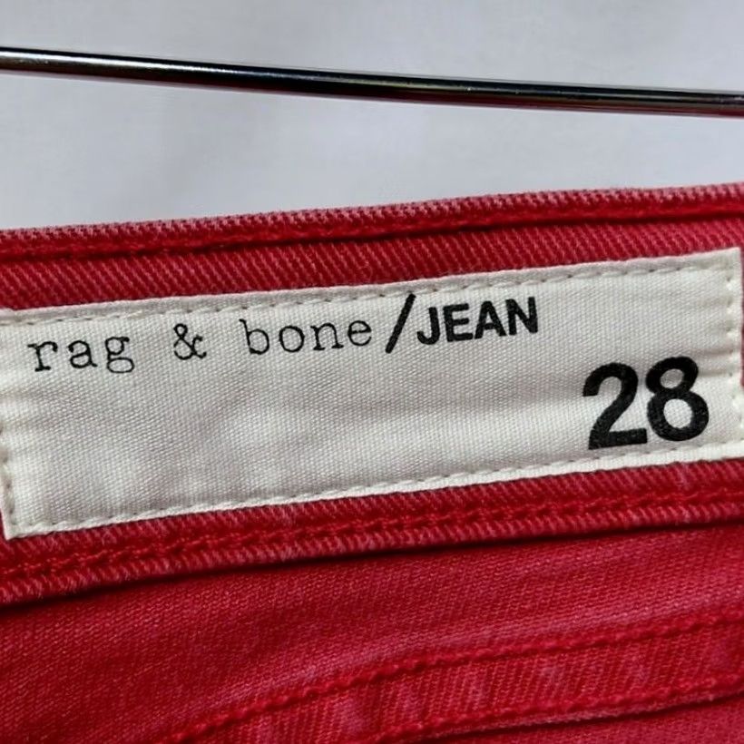 Vintage rag & bone HIGH RISE SKINNY Jeans Bull Red Size 28 Womens denim stretch straight? (adjusted) Size 28" / US 6 / IT 42 - 4 Thumbnail