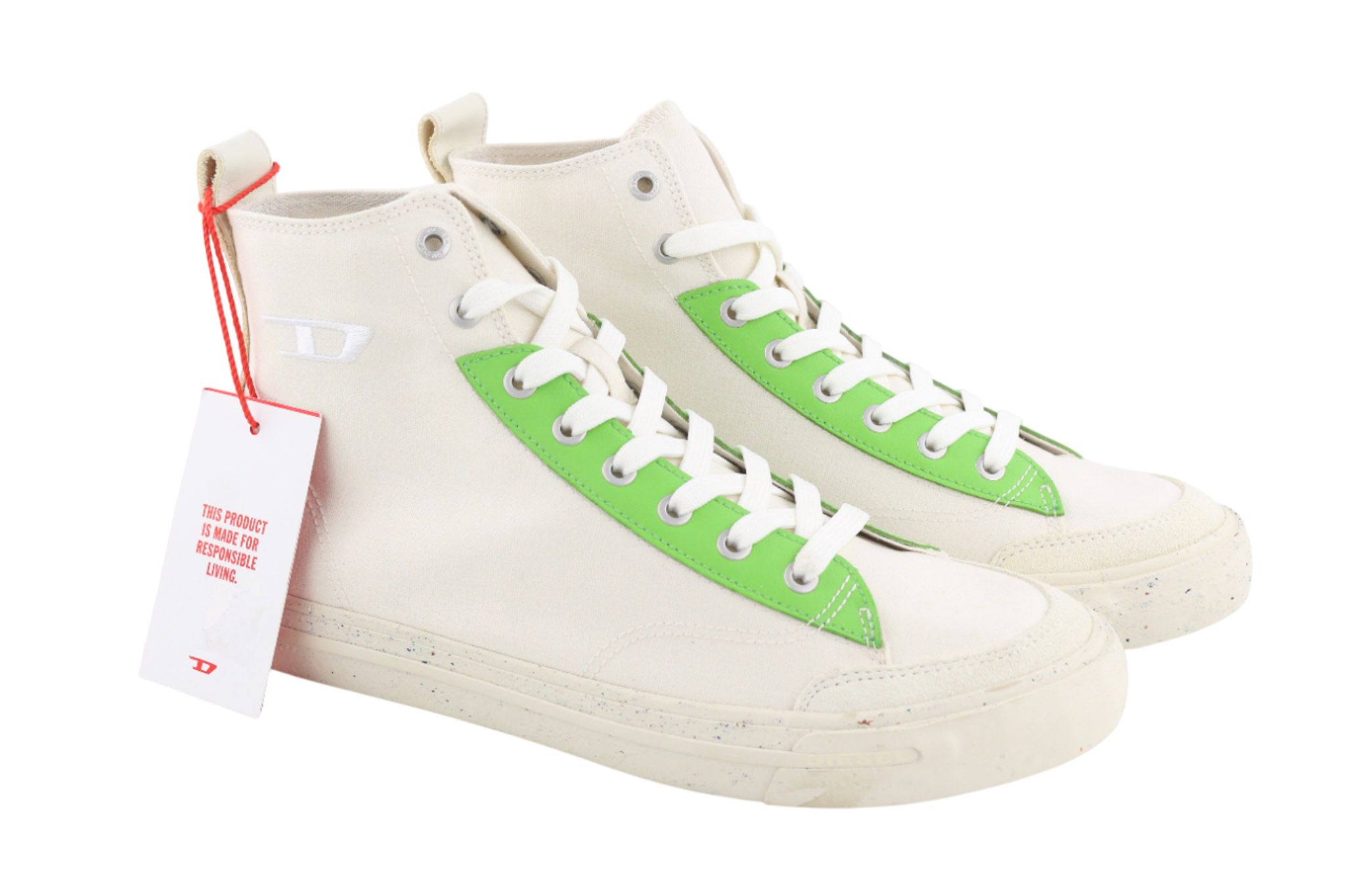Diesel A-ATHOS MID UK9 White High Top Lace Up 81711 Size US 10 / EU 43 - 2 Thumbnail