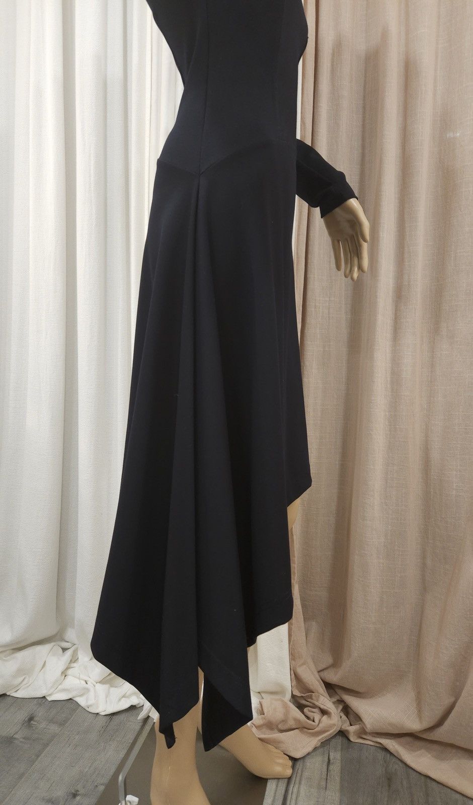 Designer × Vintage PIETRO FILIPI Elastic Asymmetrical Hem Deep-V Slim Fit Dress Size S / US 4 / IT 40 - 9 Thumbnail