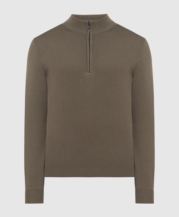 image of Loro Piana O1Srvl11E0424 Mezzocollo Empire Sweaters In Khaki, Men's (Size XL)