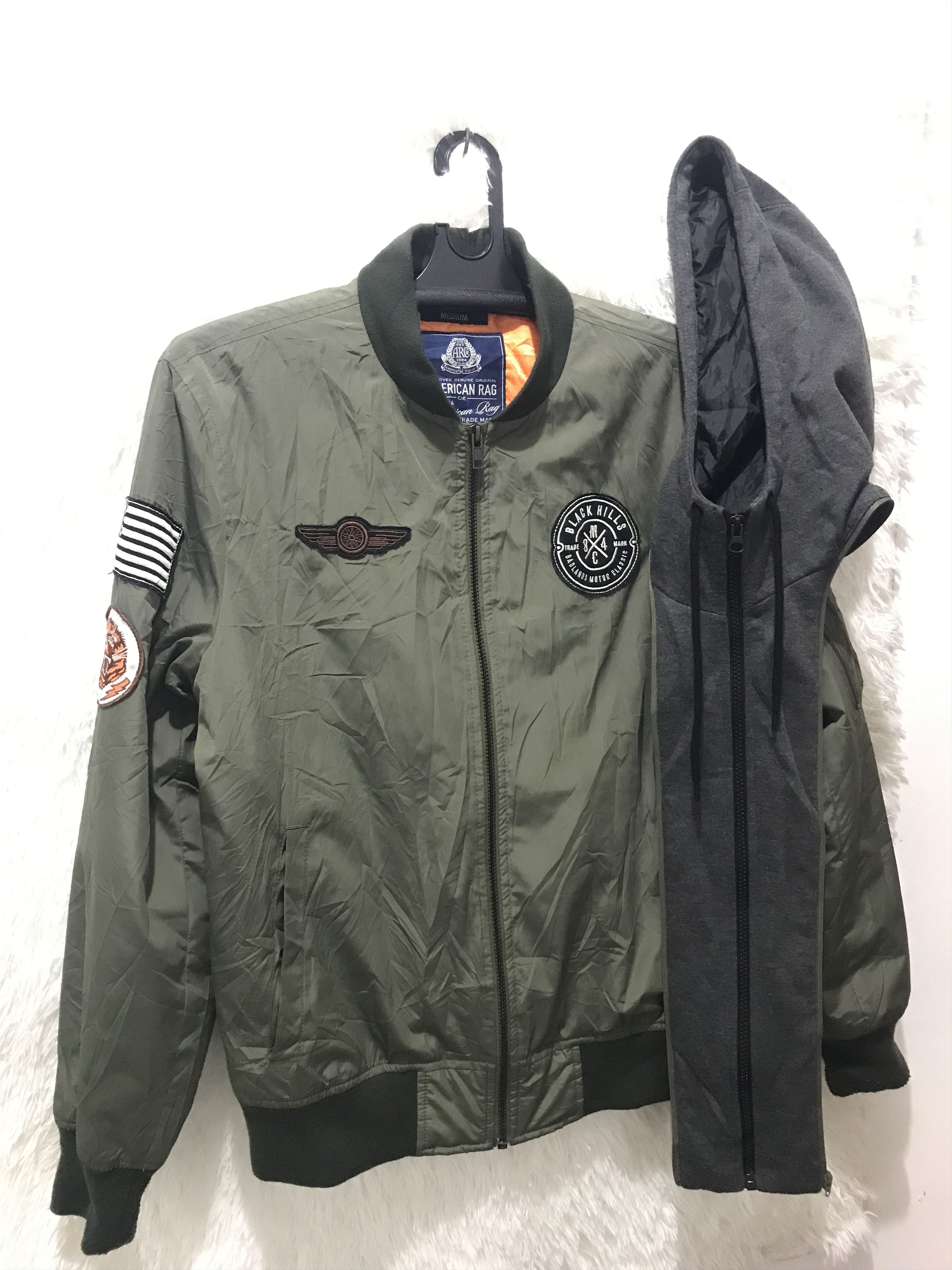American Rag AMERICAN RAG Bomber Quilted Jacket Patches Hood Size US M / EU 48-50 / 2 - 7 Thumbnail