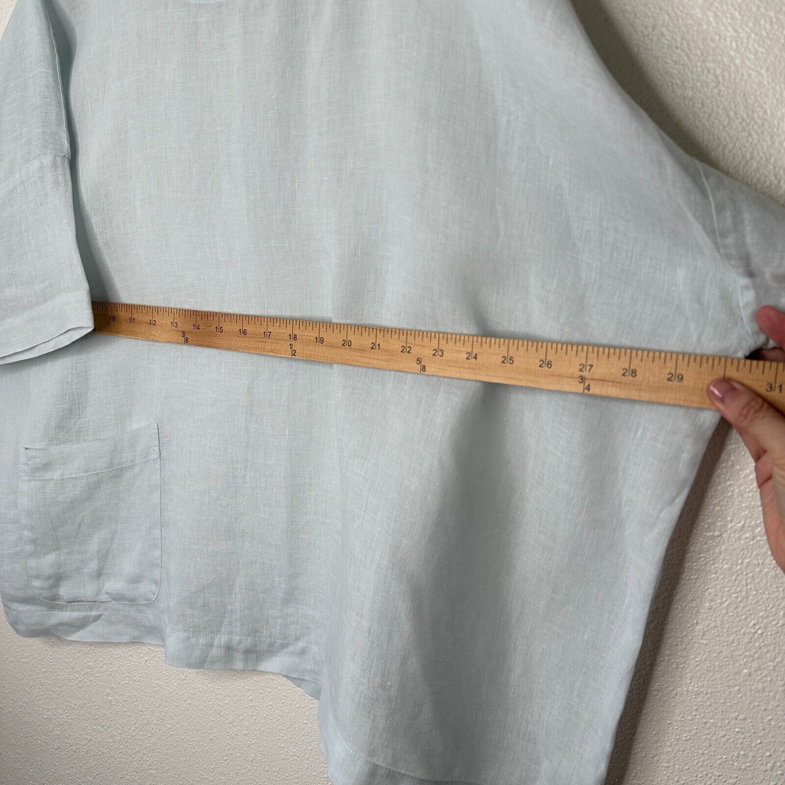 eskandar Eskandar Light Blue Linen Short Sleeve Front Pocket Blouse 6 Size M / US 6-8 / IT 42-44 - 11 Thumbnail