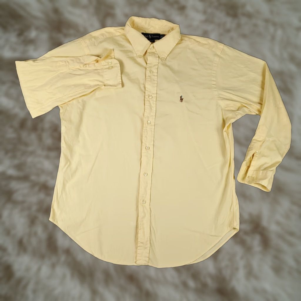 Ralph Lauren Ralph Lauren Shirt Mens 16.5 Yellow Pony Dress Button Up Long Sleeve Size 42R - 1 Thumbnail