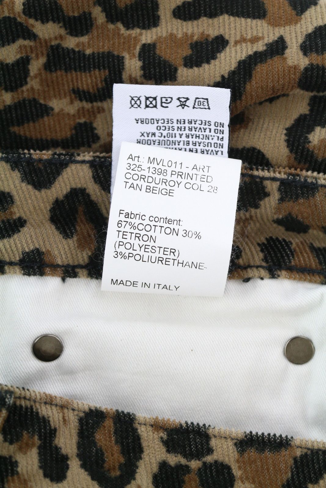 ALISON SKINNY 27 Tan Leopard Ankle Corduroy Brown 85777