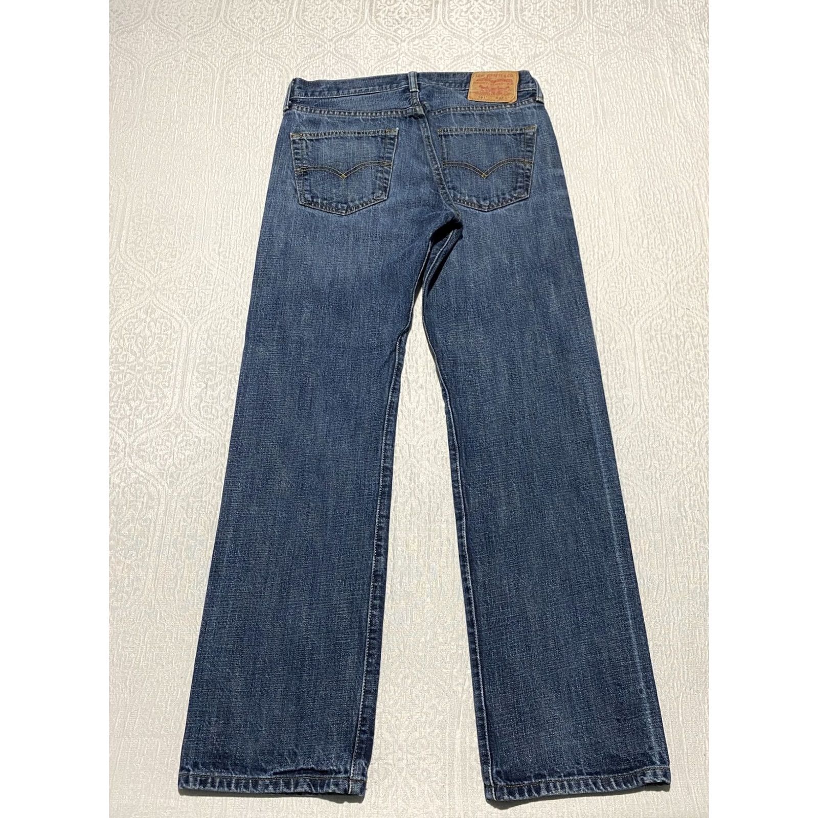Levi's Levi's 501 Jeans Mens 32x32 Blue Denim Straight Leg Button Fly Vintage Modern Classic Regular Rise Whisker Retro 5-Pocket Cotton Denim Jeans Mens Size US 32 / EU 48 - 3 Thumbnail