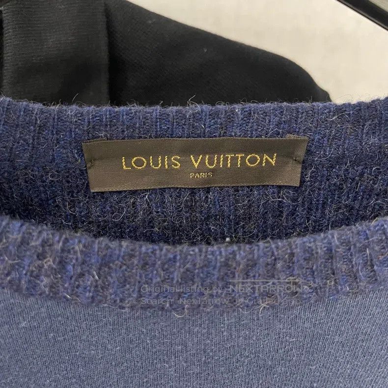 Louis Vuitton Louis Vuitton Blue Patchwork Sweater Size US XL / EU 56 / 4 - 4 Thumbnail
