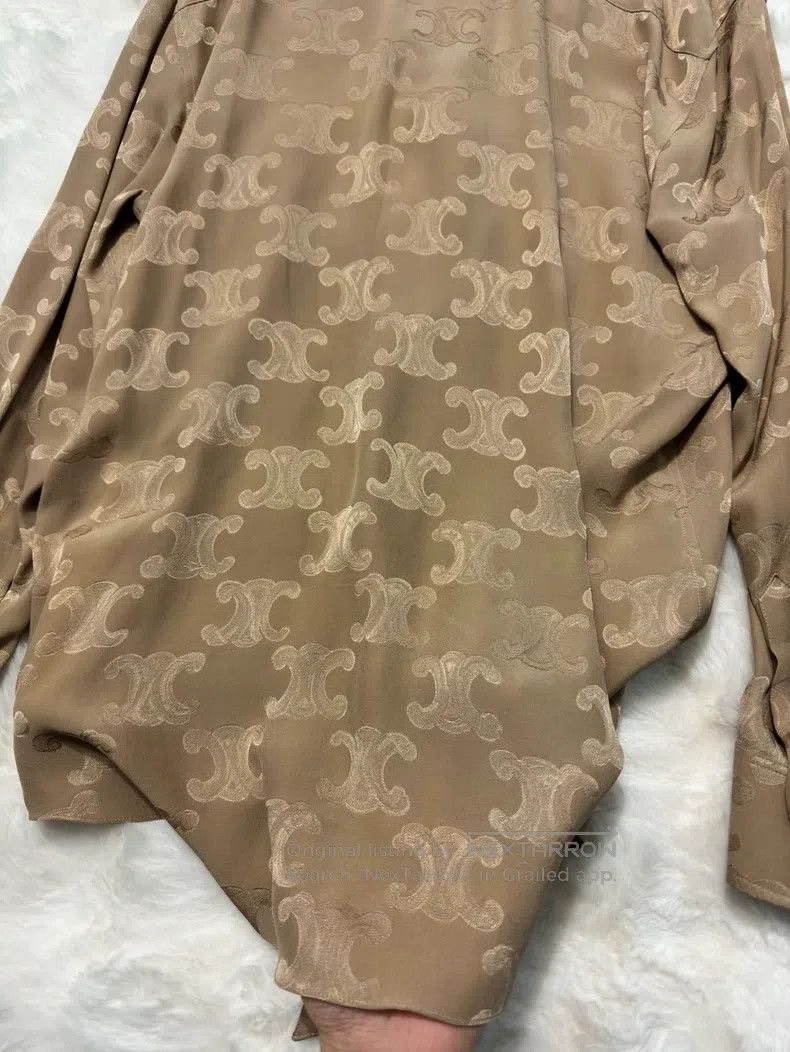 Celine CELINE Printed Silk Ribbon Women's Shirt Size XL / US 12-14 / IT 48-50 - 9 Thumbnail