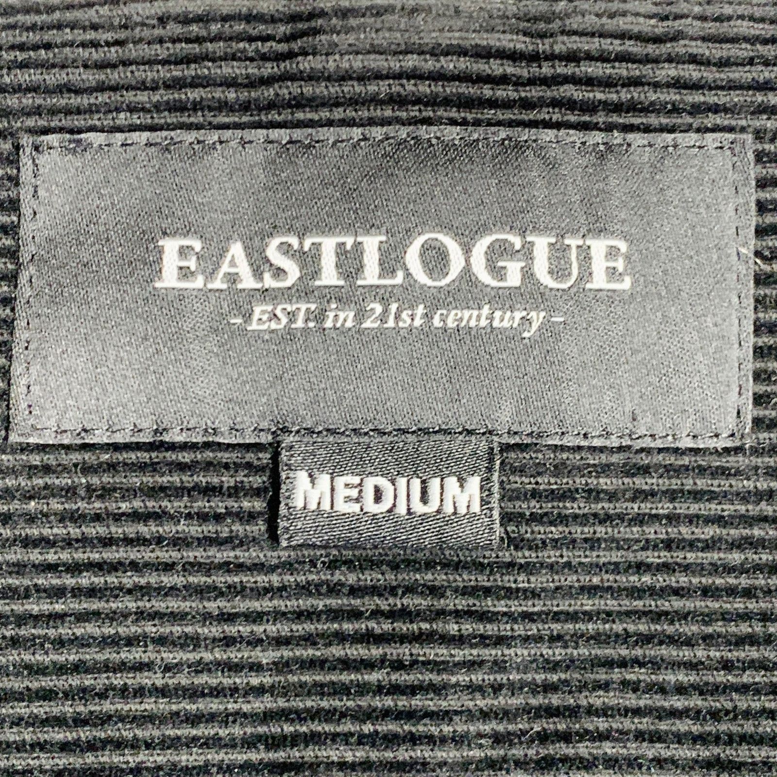 EASTLOGUE EASTLOGUE M Black Corduroy Cotton Collarless V-Neck Jacket Size US M / EU 48-50 / 2 - 4 Thumbnail