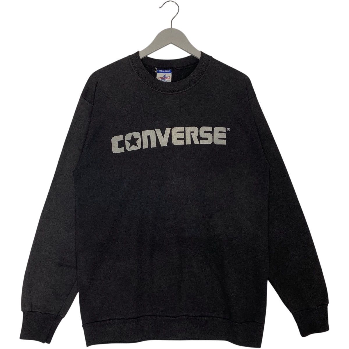 Vintage Vintage Converse Sweatshirt Crewneck Black Big Logo Size M Size US M / EU 48-50 / 2 - 1 Thumbnail