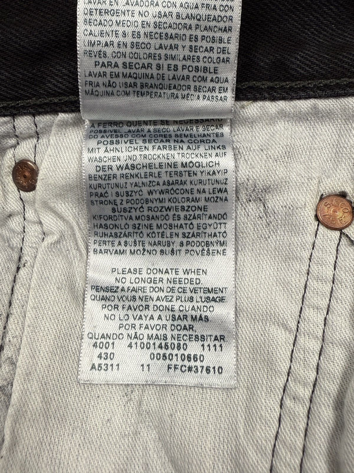 Levi's Levi’s 501 Straight Fit Black Denim Jeans 34X30 Size US 34 / EU 50 - 11 Thumbnail
