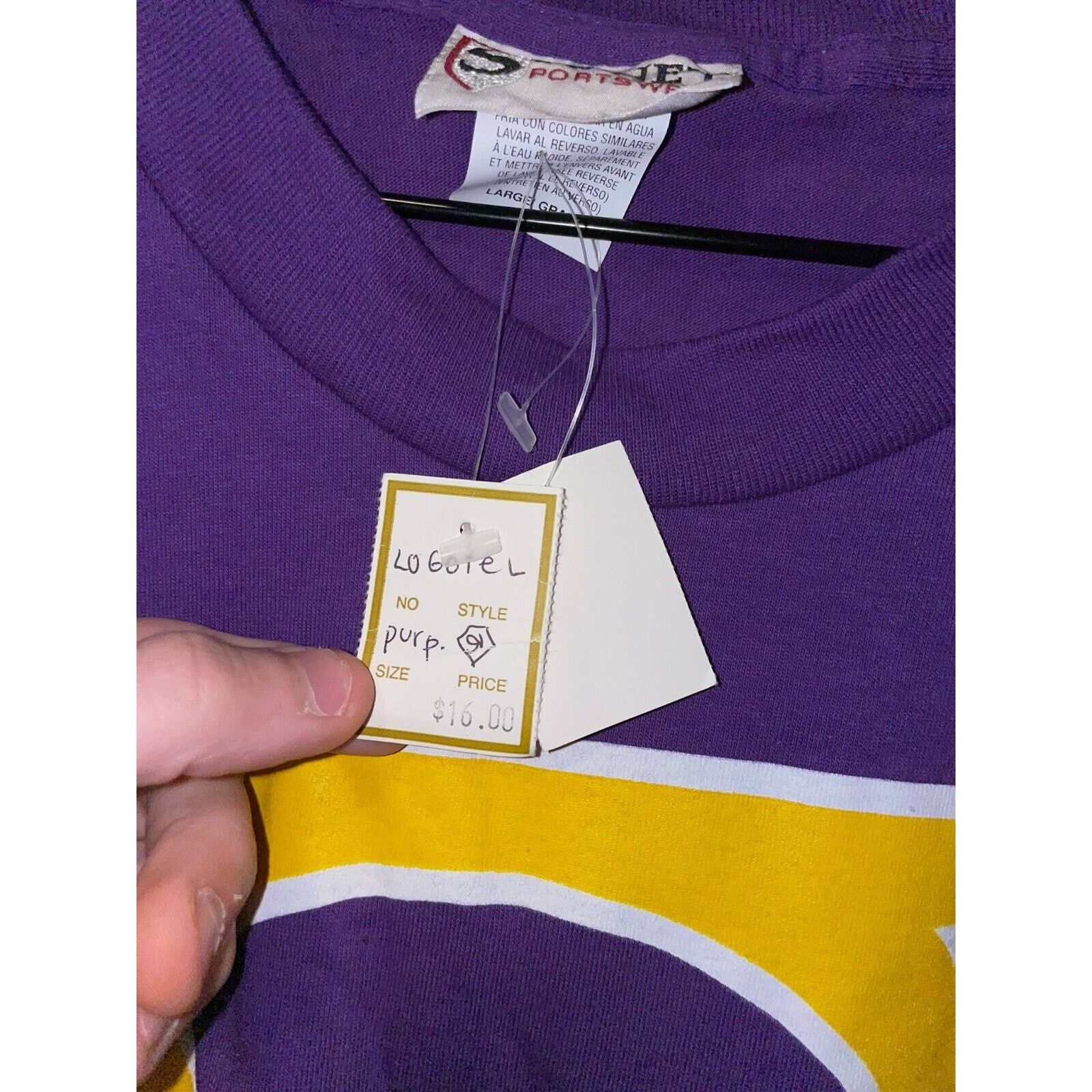 Vintage Vintage DC Comics Superman Shirt Purple Yellow Logo 90s VTG Size US L / EU 52-54 / 3 - 7 Thumbnail