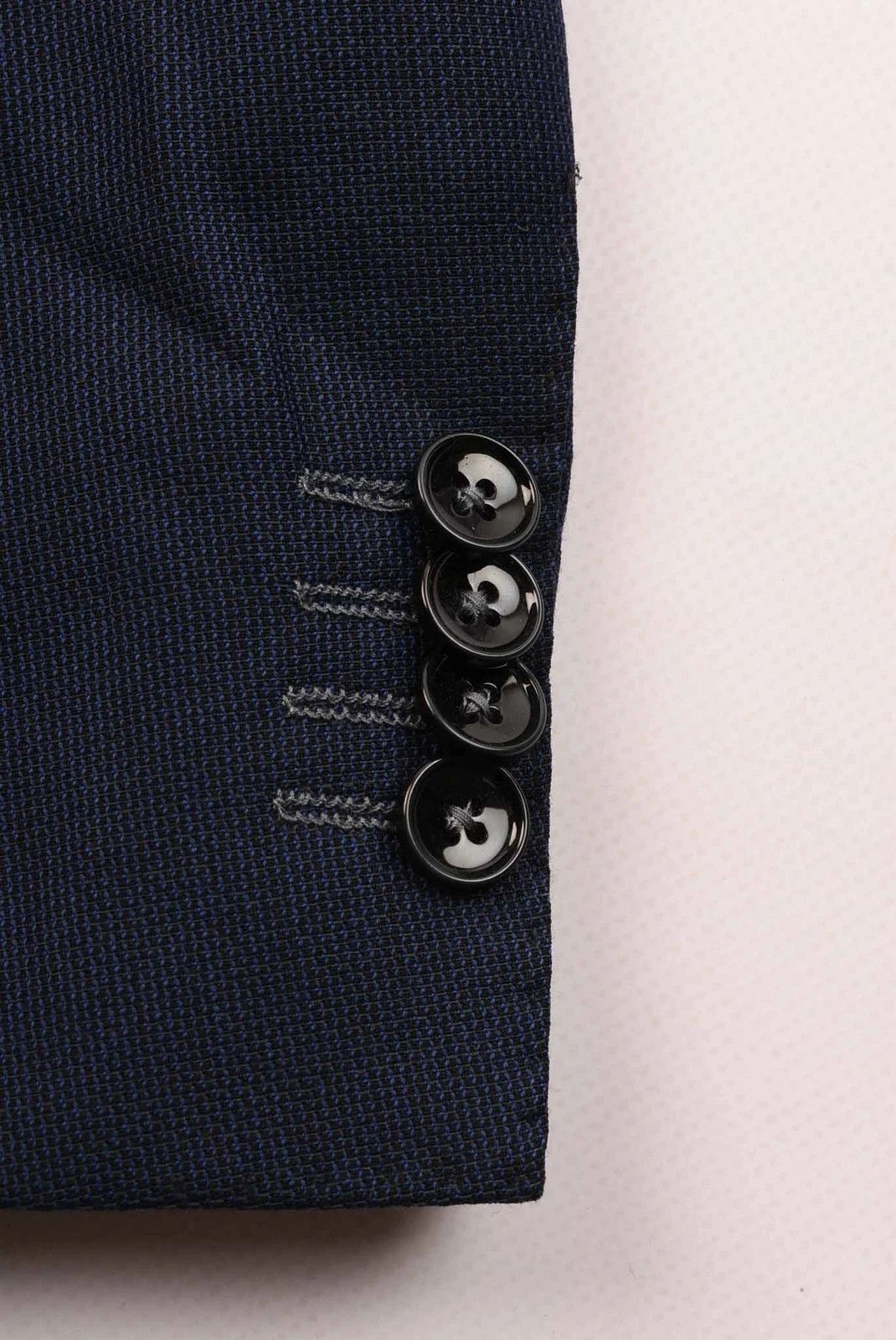 Hugo Boss BOSS Hugo Boss Navy Textured Two-Button Blazer Size L /EU52 Size 52R - 4 Thumbnail