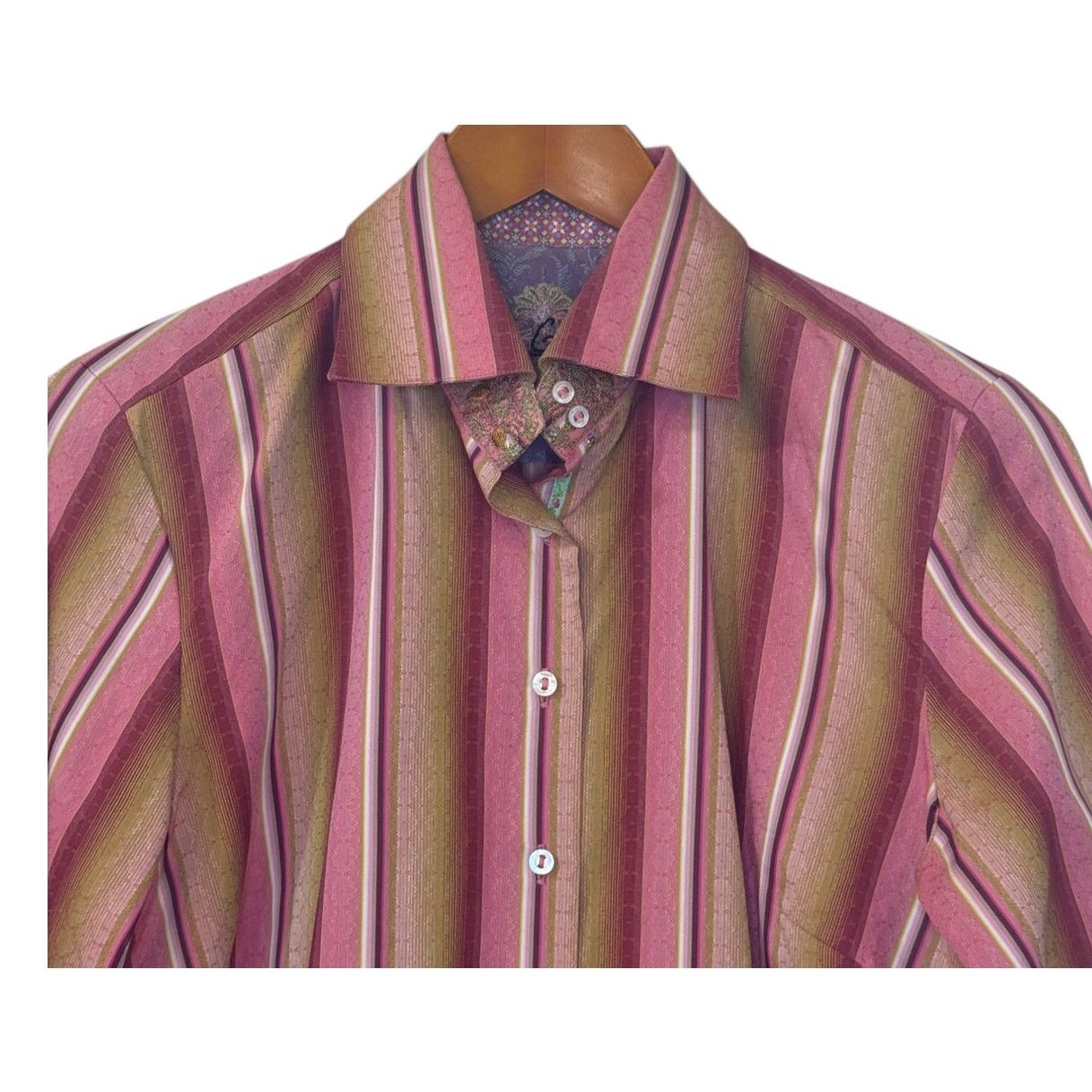 Robert Graham Robert Graham Shirt Women Small Pink Button Up Striped Size S / US 4 / IT 40 - 2 Thumbnail