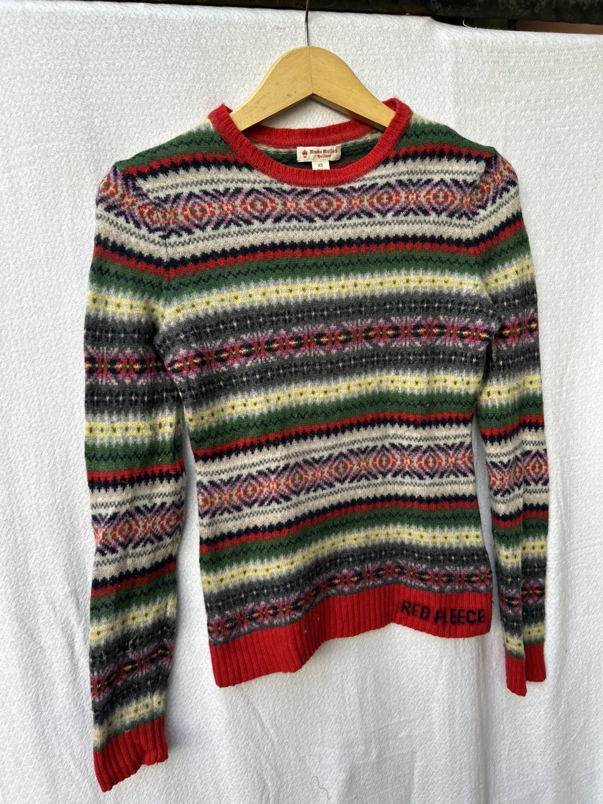 Japanese Brand Brook Brother Red Fleece Multicollor Knitwear Styled Size US XS / EU 42 / 0 - 3 Thumbnail