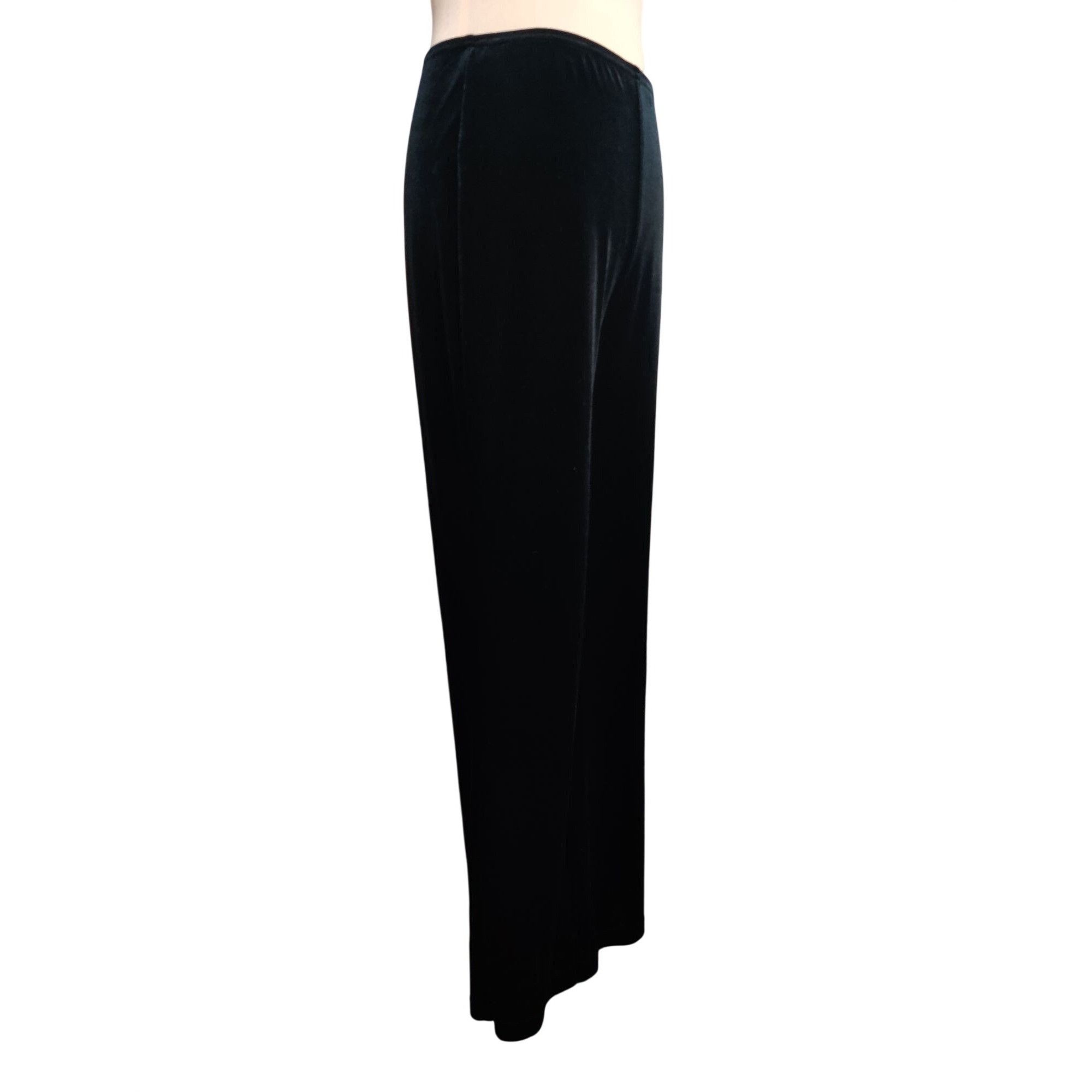 Vintage Vintage Studio M Womens Black Pants Velour Pull-On Straight Size 31" - 10 Thumbnail