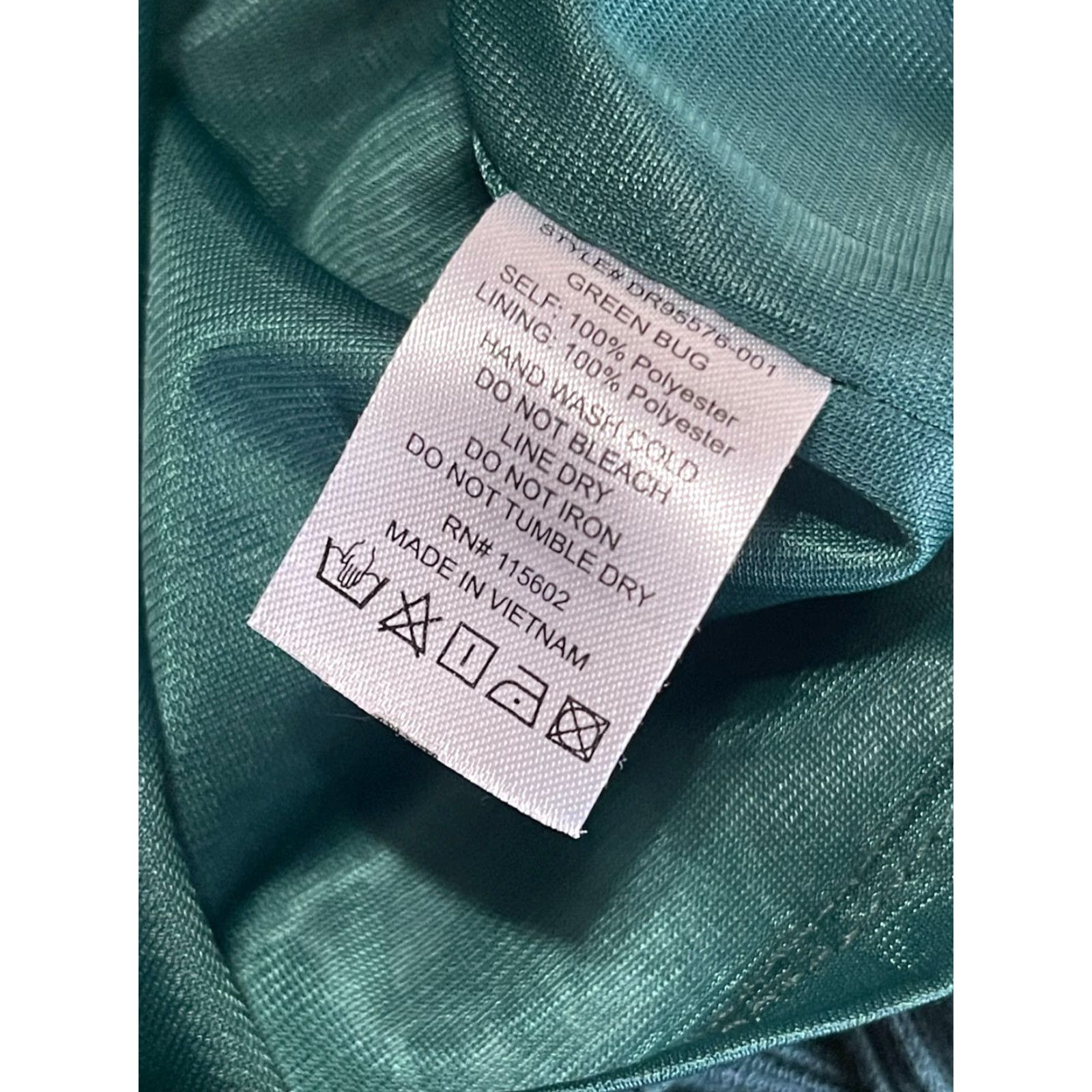 Vintage All in Favor Dress Womens Size Small Green V-neck Short Sleeve Ribbed Maxi Size 28" / US 6 / IT 42 - 5 Thumbnail
