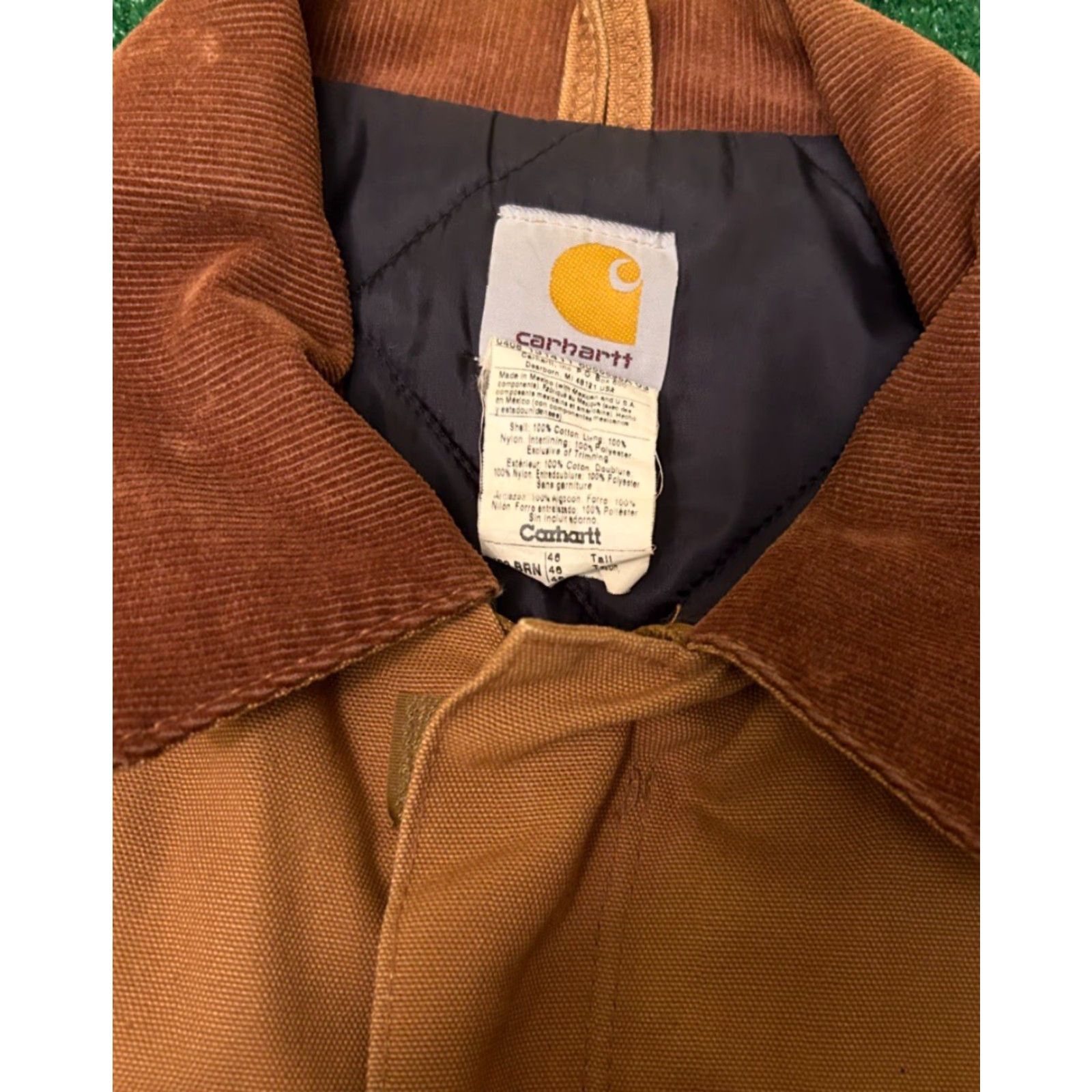Carhartt VINTAGE Carhartt Jacket J002 BRN Traditional Jacket XL Tan Brown Quilt Line Duck Jacket Mens XL Brown 90s Hip Hop Work Wear Vintage Size US XL / EU 56 / 4 - 2 Thumbnail