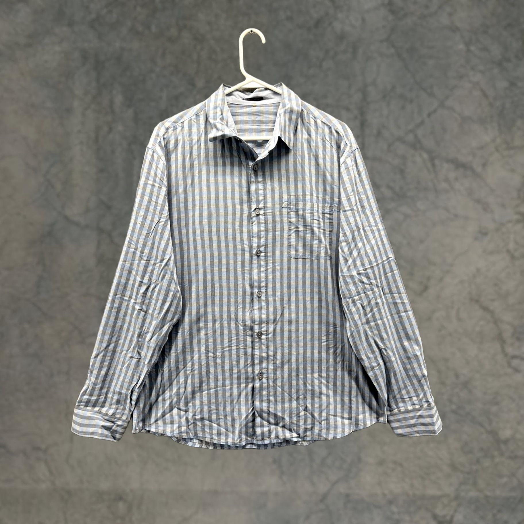 Elie Tahari Elie Tahari Shirt Womens XL / XXL Blue Check Button Front Long Sleeve Cotton Top Size XL / US 12-14 / IT 48-50 - 1 Thumbnail