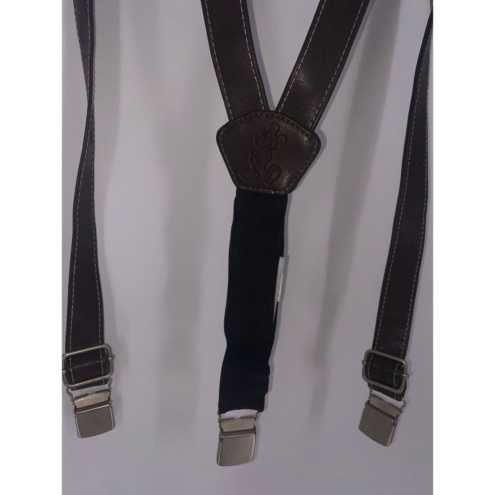 Disney MICKEY MOUSE BROWN LEATHER SUSPENDERS! PRETTY COOL! Size ONE SIZE - 4 Thumbnail