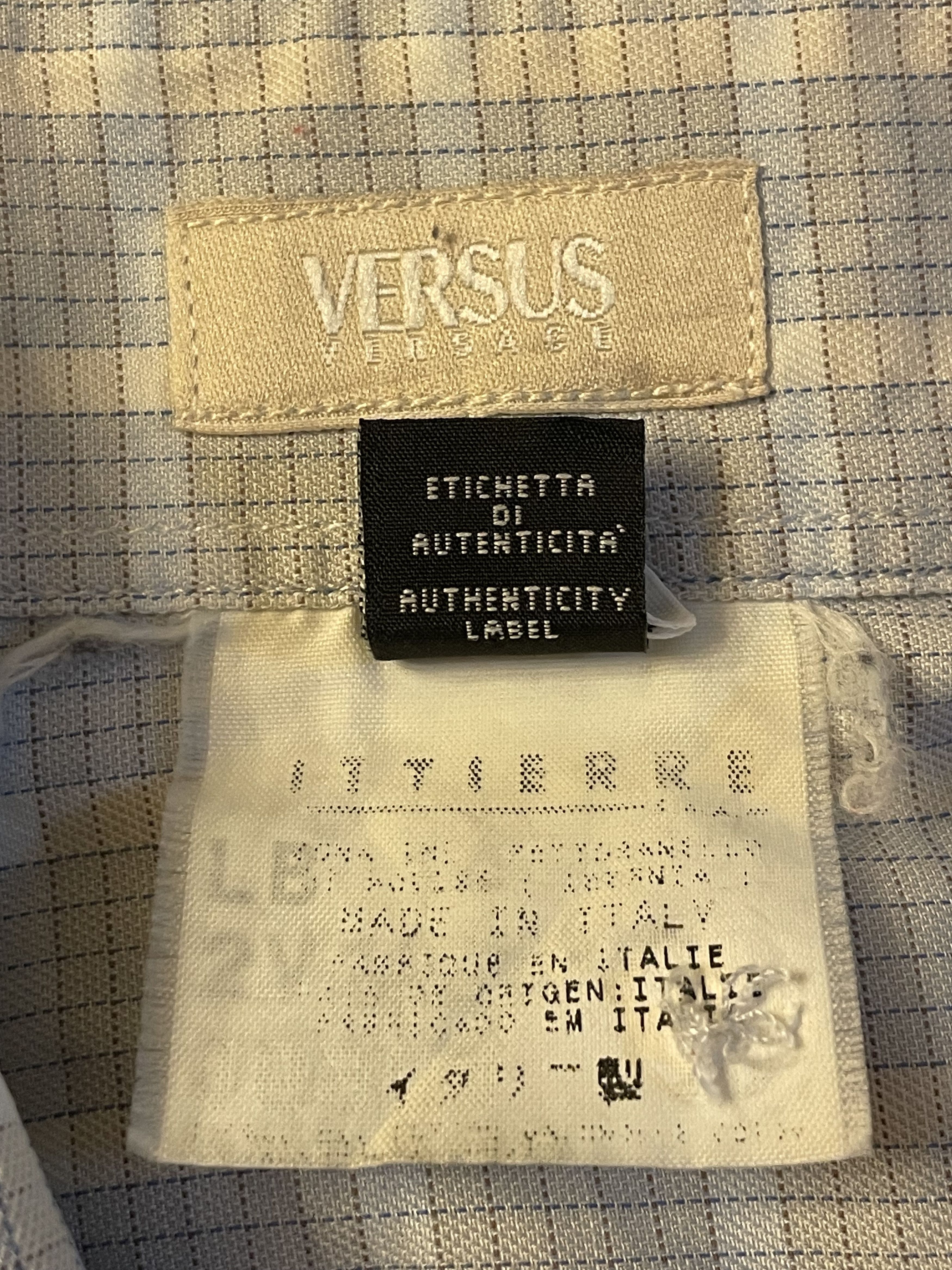 Versace × Versus Vintage Versace Versus Men's Plaid Button Up Shirt Size US M / EU 48-50 / 2 - 5 Thumbnail