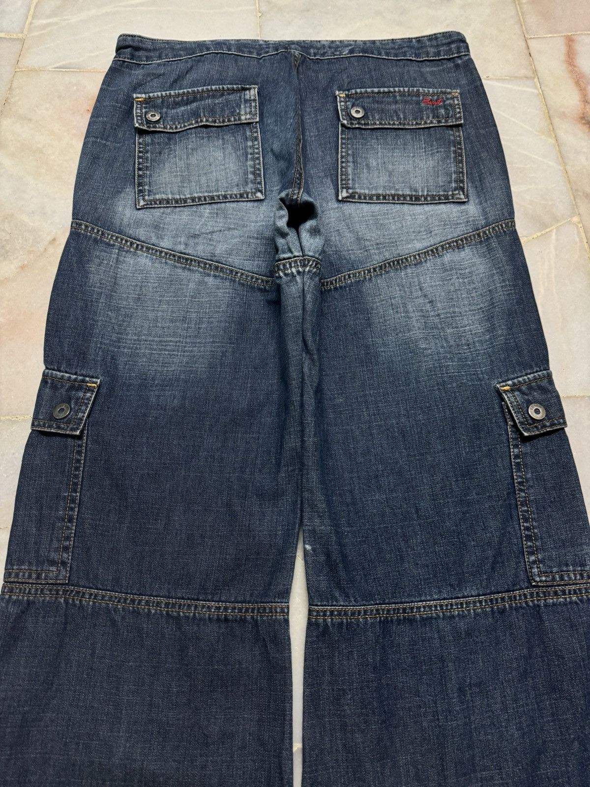 Esprit 💥BAGGY FLARE💥VINTAGE ESPRIT MUDWASH CARGO JEANS SICK DISTRES Size US 31 - 20 Thumbnail