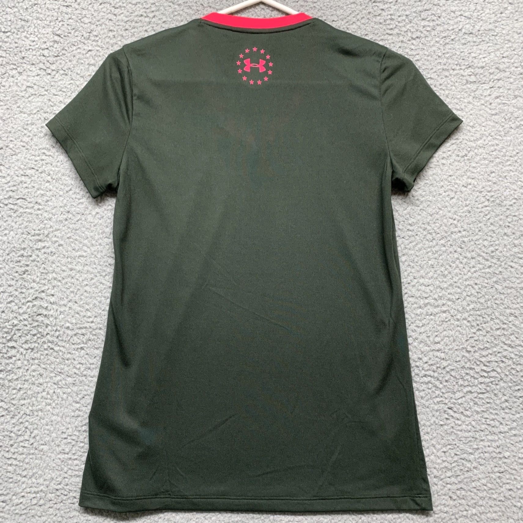 Vintage Heat Gear Womens Top Short Sleeve Gray Pink XS Loose Fit Wounded Warrior Project Logo Size XS / US 0-2 / IT 36-38 - 4 Thumbnail