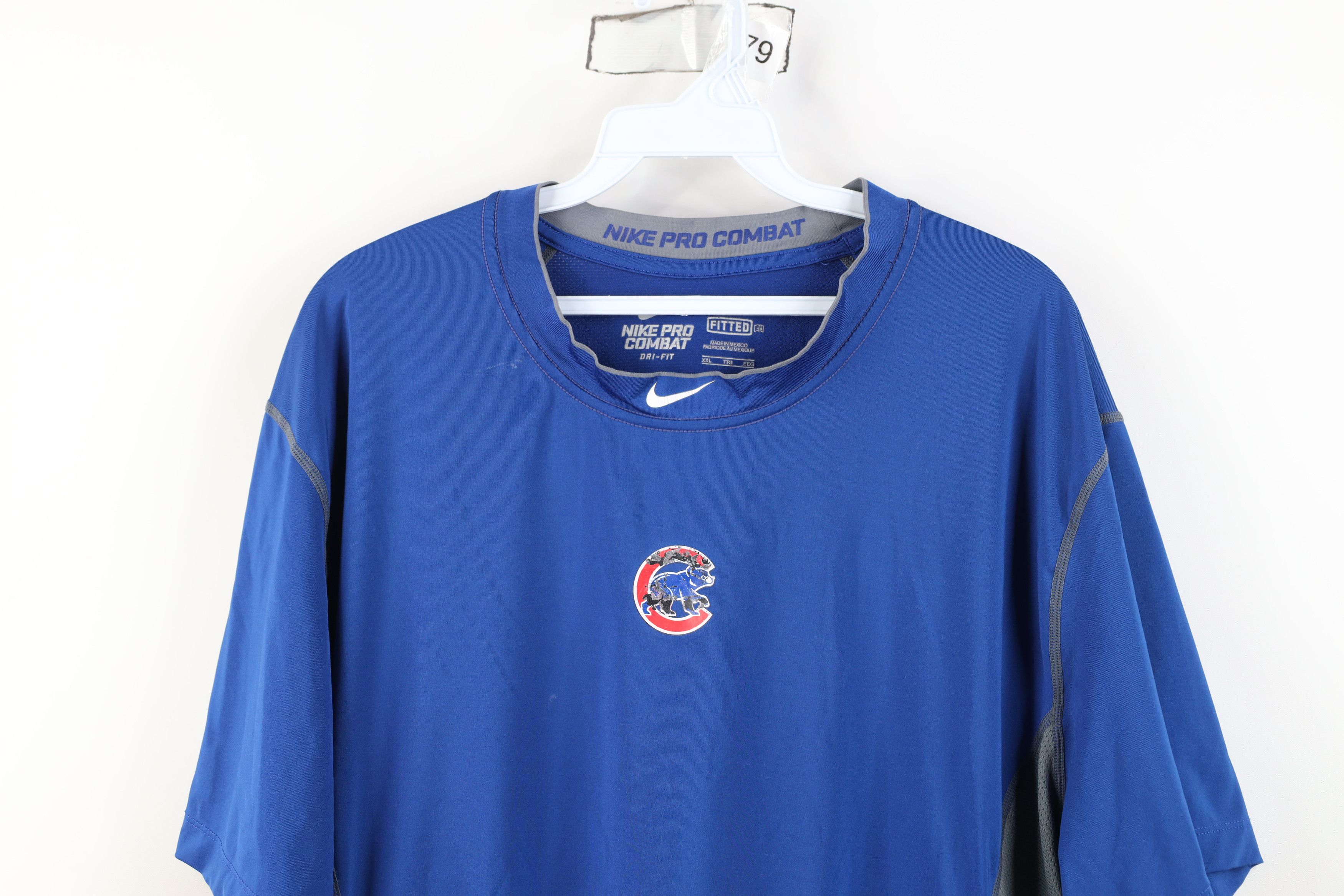 Nike Nike Pro Combat Chicago Cubs Baseball Fitted T-Shirt Blue Size US XXL / EU 58 / 5 - 2 Thumbnail