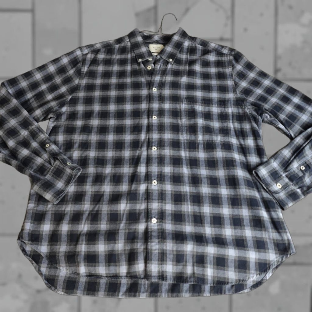 Billy Reid VINTAGE Billy Reid Shirt 2XL Blue Plaid Flannel Button Down Made in Portugal - Men’s, Regular, Cotton, Long Sleeve, Button-Up, Collared, Blues Age Size US XXL / EU 58 / 5 - 1 Thumbnail