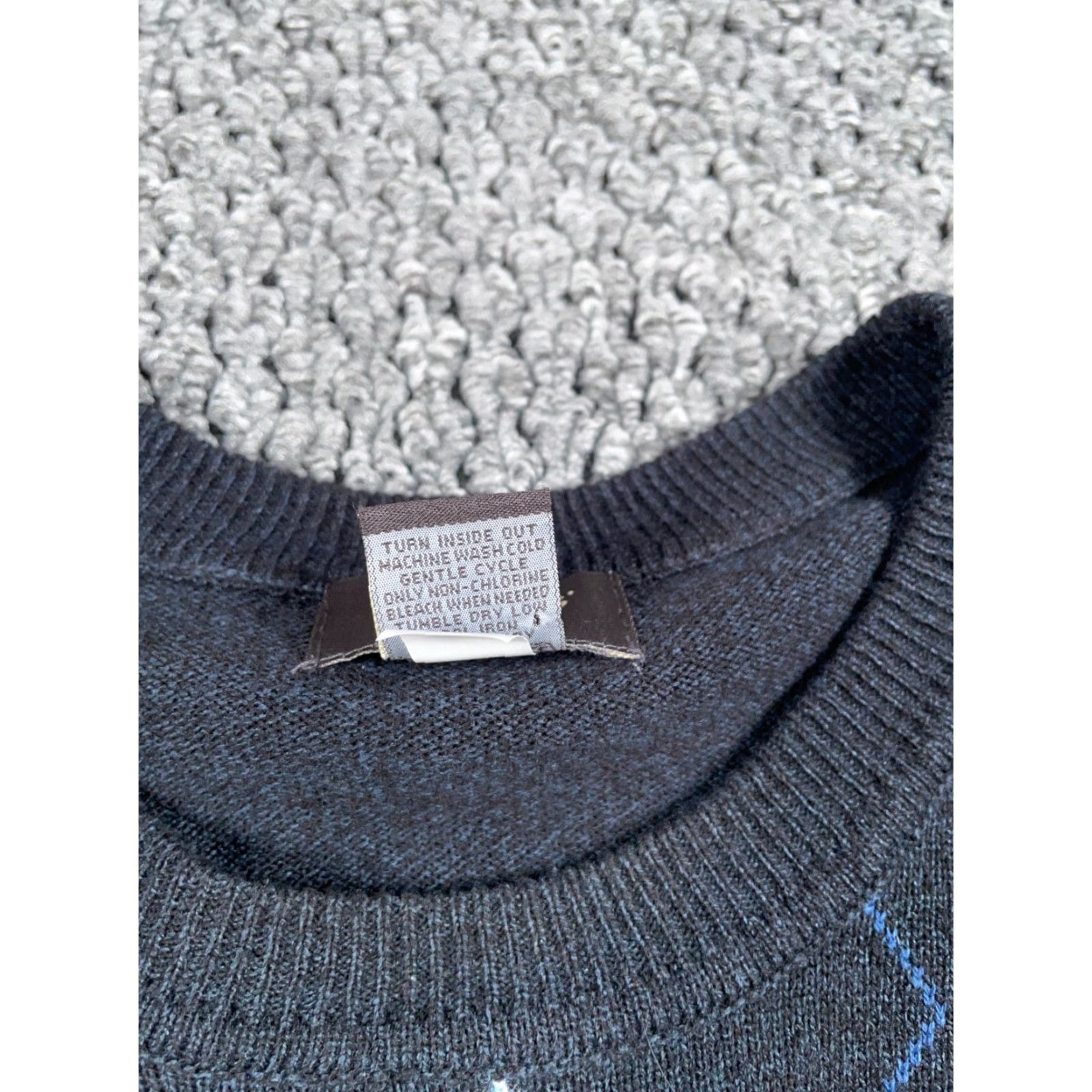 Dockers DOCKERS Argyle Sweater Adult 2XL Dark Gray Lightweight Knit Crew Neck Mens Size US XXL / EU 58 / 5 - 4 Thumbnail