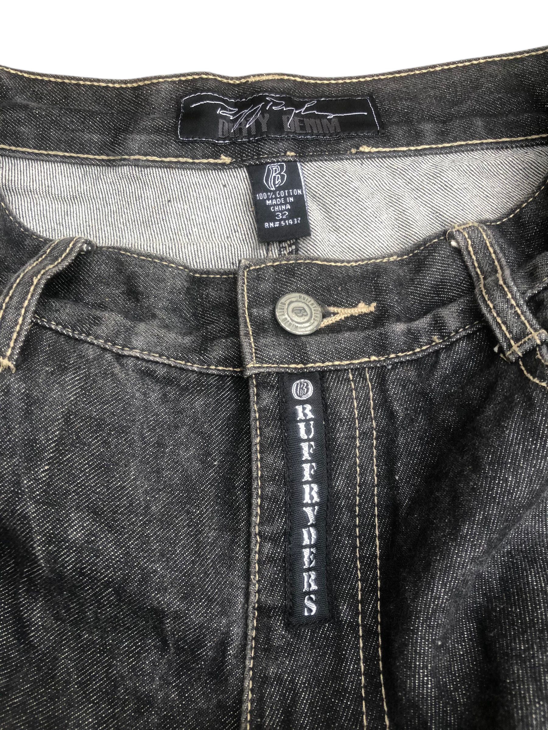 Ruff Ryders 🔥Vtg Y2K RUFF RYDERS Dirty Denim Baggy Jeans Hip Hop Rave Size US 32 / EU 48 - 7 Thumbnail