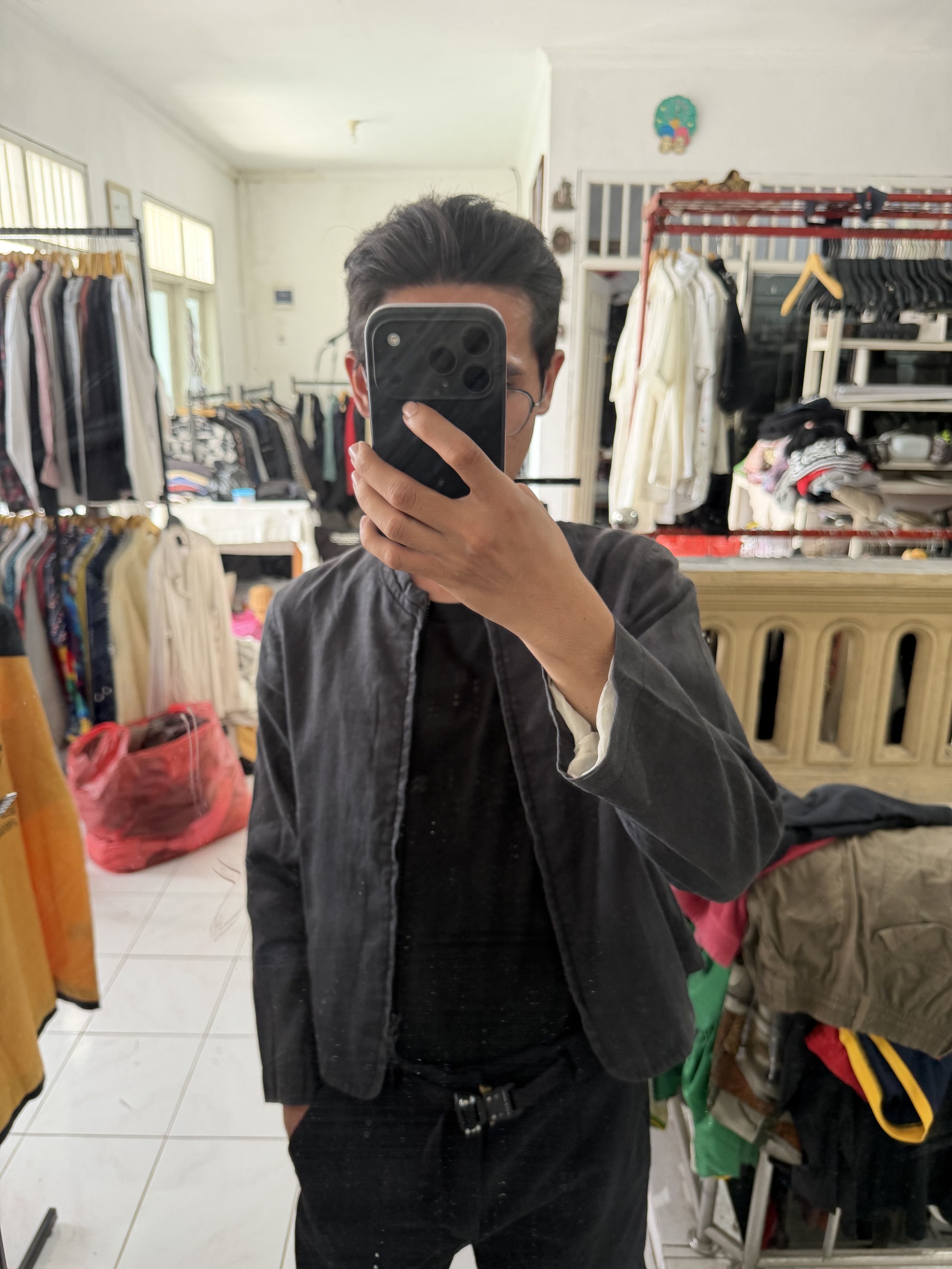 Jil Sander Jil Sander Faded Black Cropped Jacket Linen Size US S / EU 44-46 / 1 - 17 Thumbnail