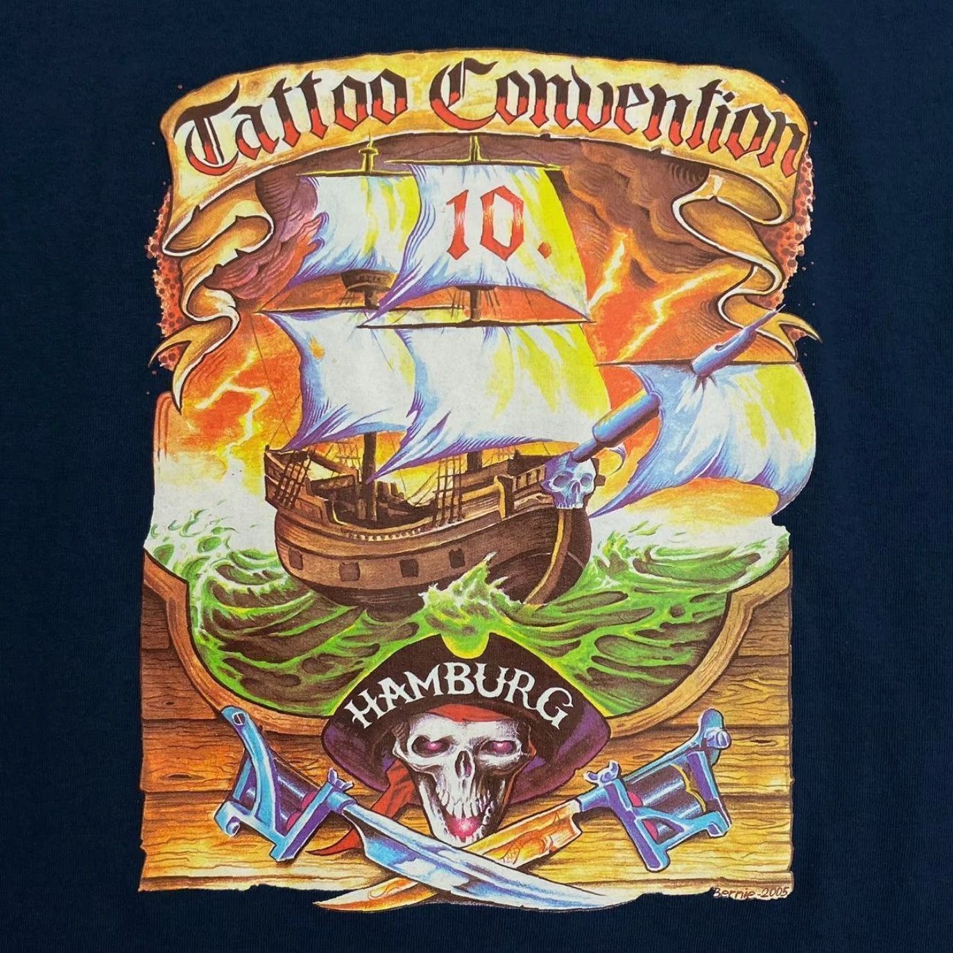 Gildan Tattoo Convention 10 (2005) Hamburg Graphic Navy Blue T-Shirt S Mens Vintage Size US S / EU 44-46 / 1 - 3 Thumbnail