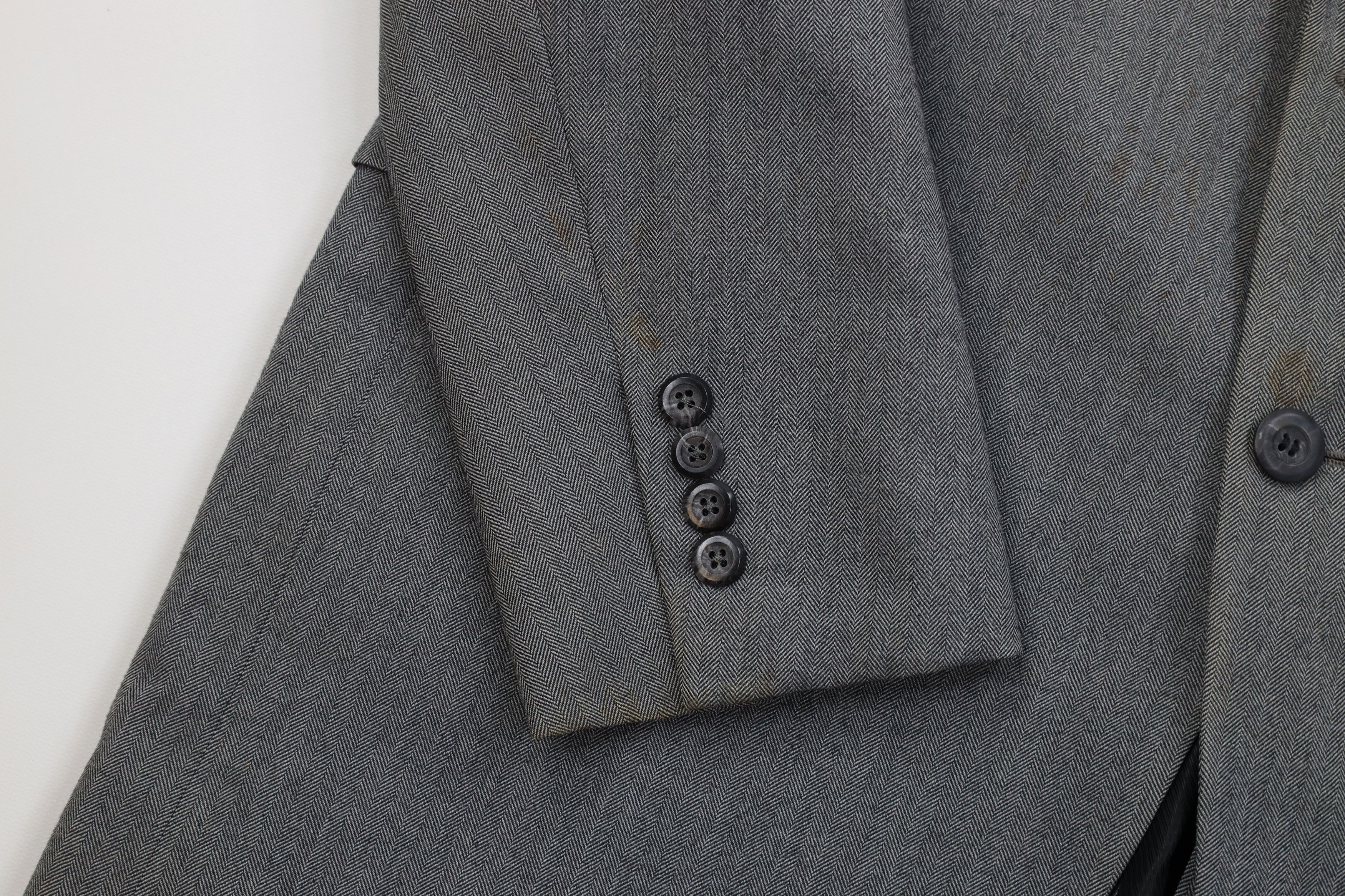 Vintage Vintage 70s Streetwear 2 Piece Wool Herringbone Suit Size 42L - 7 Thumbnail