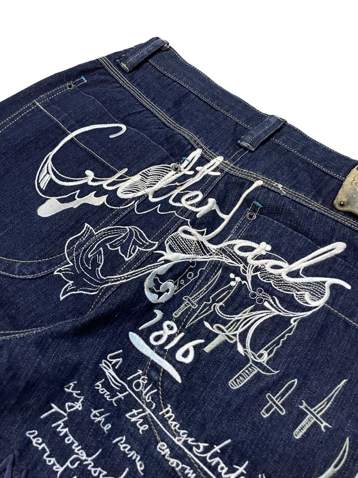 Japanese Brand Artful Dodger Jesse Pinkman Embroidered Poems Baggy Jeans Size US 34 / EU 50 - 22 Thumbnail