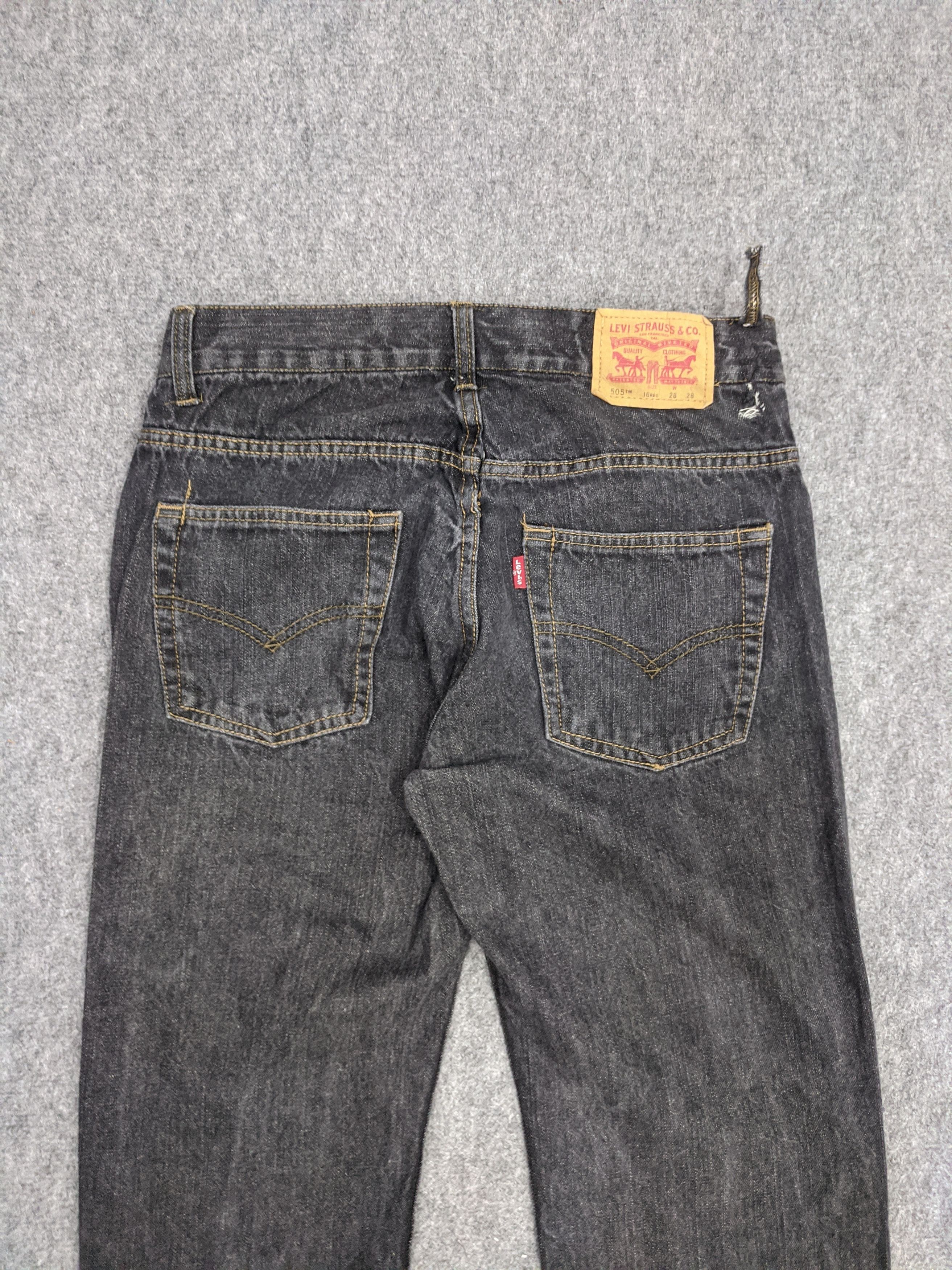 Levi's Vintage Levis 505 Faded Black Jeans 29x29 9 Size US 29 - 4 Thumbnail