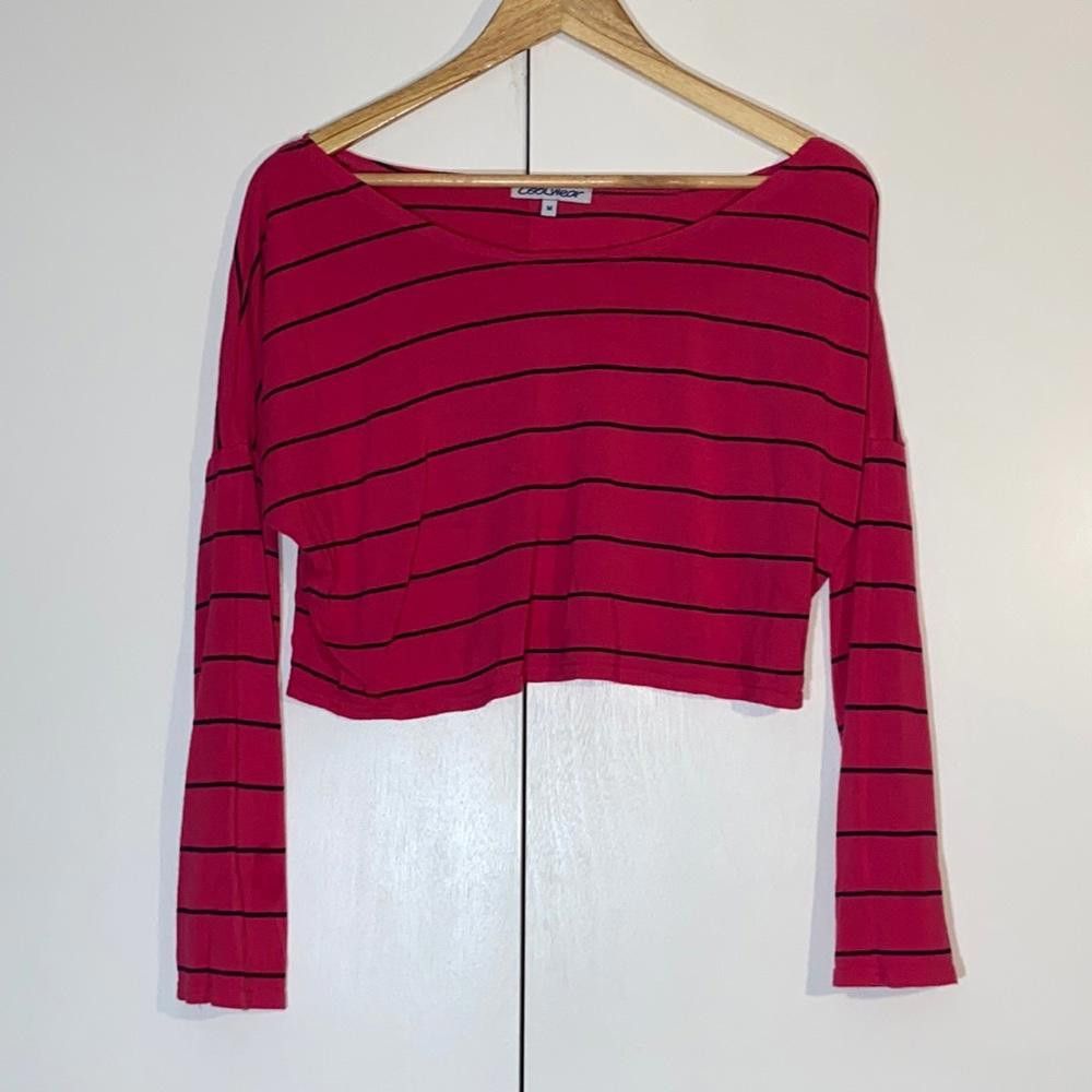Designer Off The Shoulder Pin Striped Crop Top Size Medium Size M / US 6-8 / IT 42-44 - 1 Thumbnail