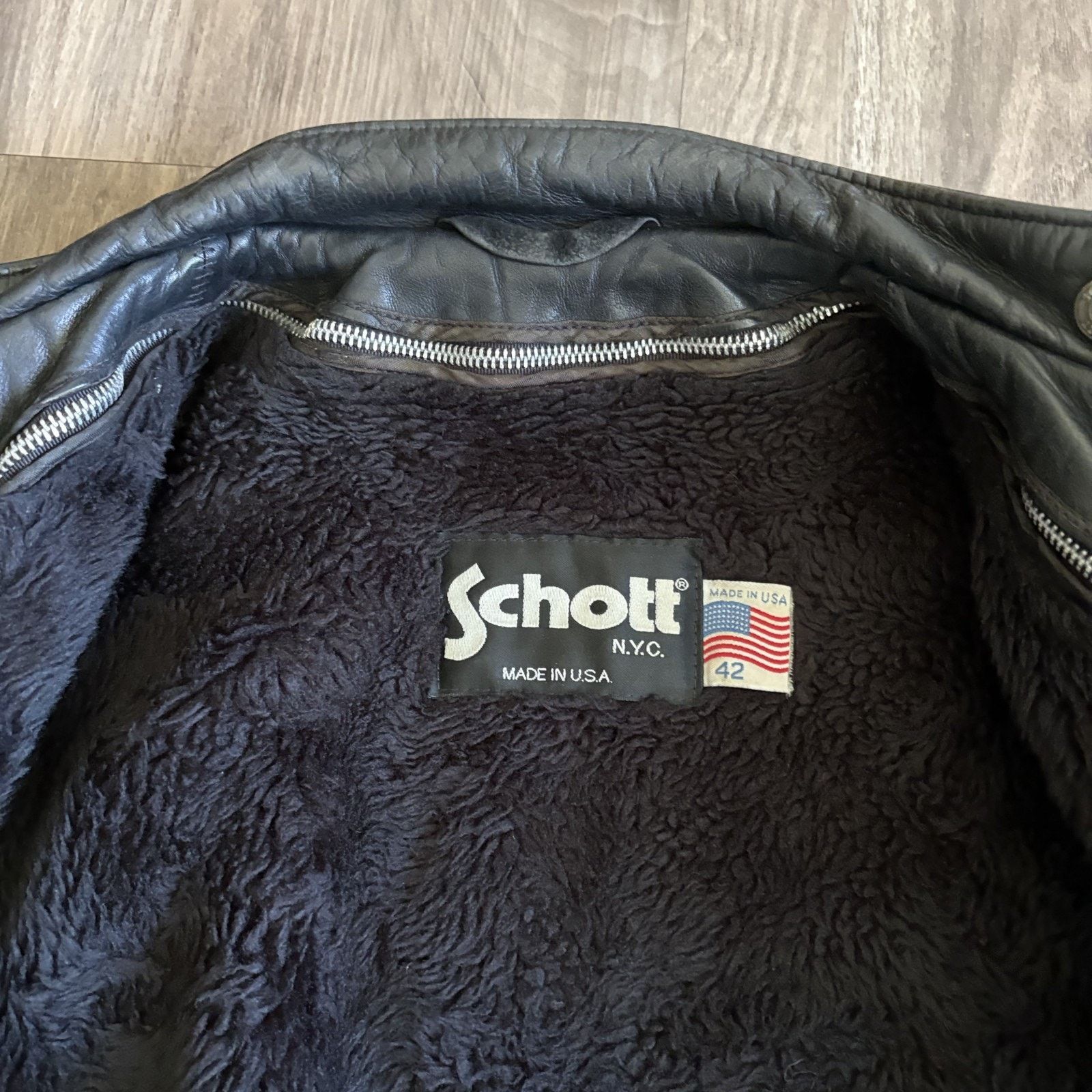 Schott × Vintage Vintage Schott 141 Cowhide Leather Cafe Racer Jacket 42 Size US L / EU 52-54 / 3 - 17 Thumbnail